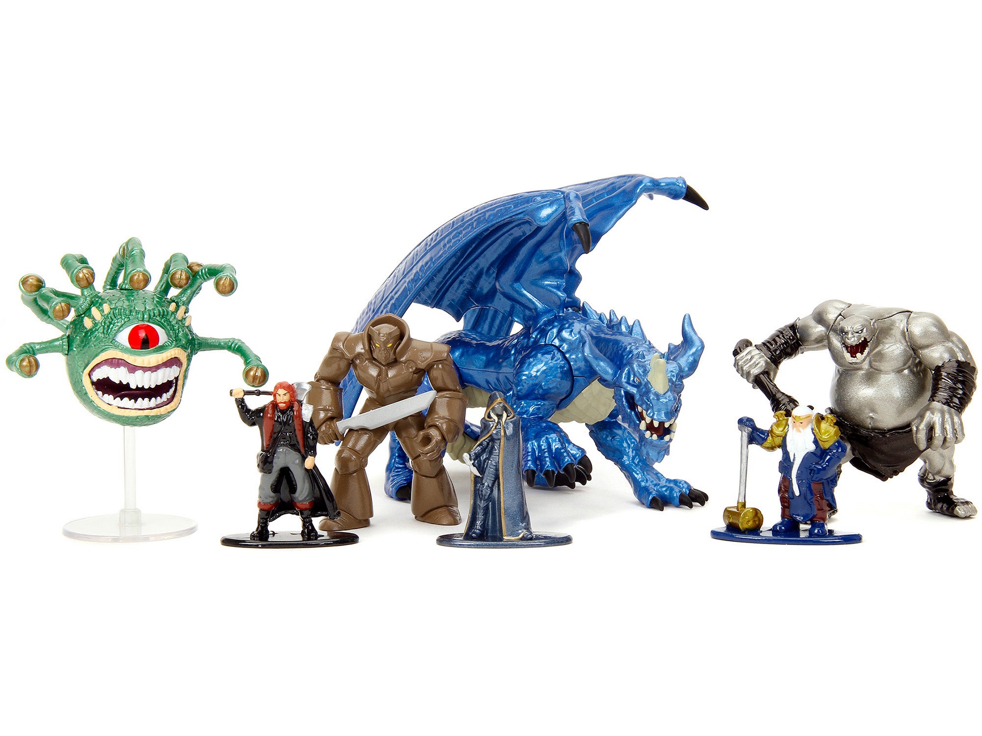 Dungeons and Dragons 7-Piece Diecast Figure Set by Jada - Perfect for Tabletop RPG Gaming, Collecting, and D&D Campaigns