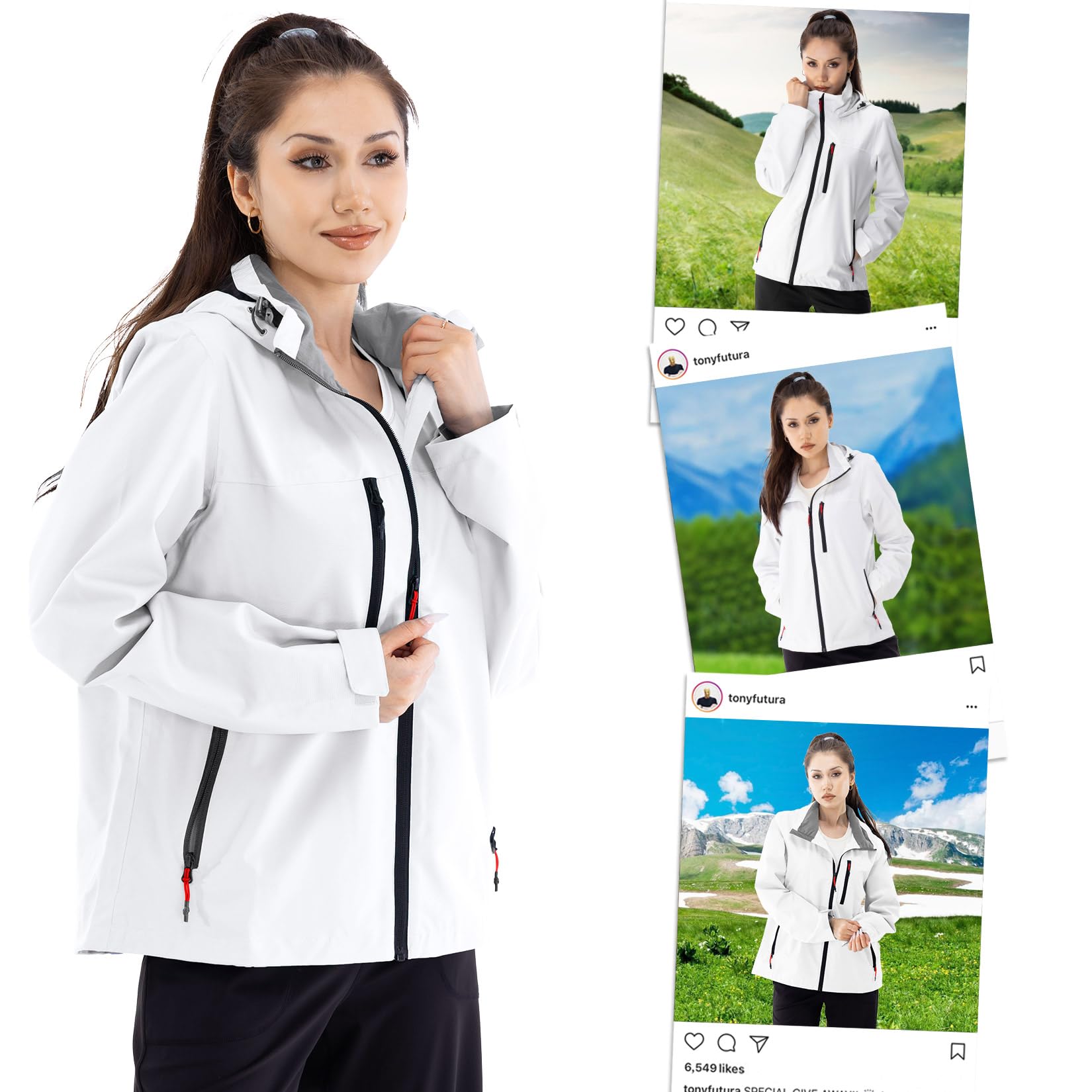 CAMEL CROWN Women's Waterproof Windbreaker Jacket with Hood - Lightweight Raincoat for Hiking, Climbing & Outdoor Travel - Perfect for Rainy Days & Adventure Activities