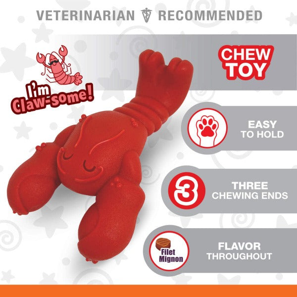Nylabone Power Chew Lobster Dog Toy - Durable Chew Toy for Aggressive Chewers, Interactive Play & Dental Health | Great for Large Dogs, Puppy Teething & Playtime Fun