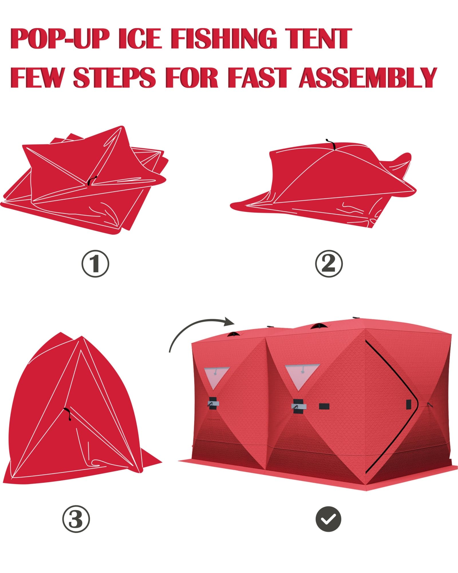 **Best Ice Fishing Tent - Thickened Warm & Windproof Pop-Up Portable Hub Shelter for Winter Fishing - Perfect for Ice Anglers & Outdoor Enthusiasts**