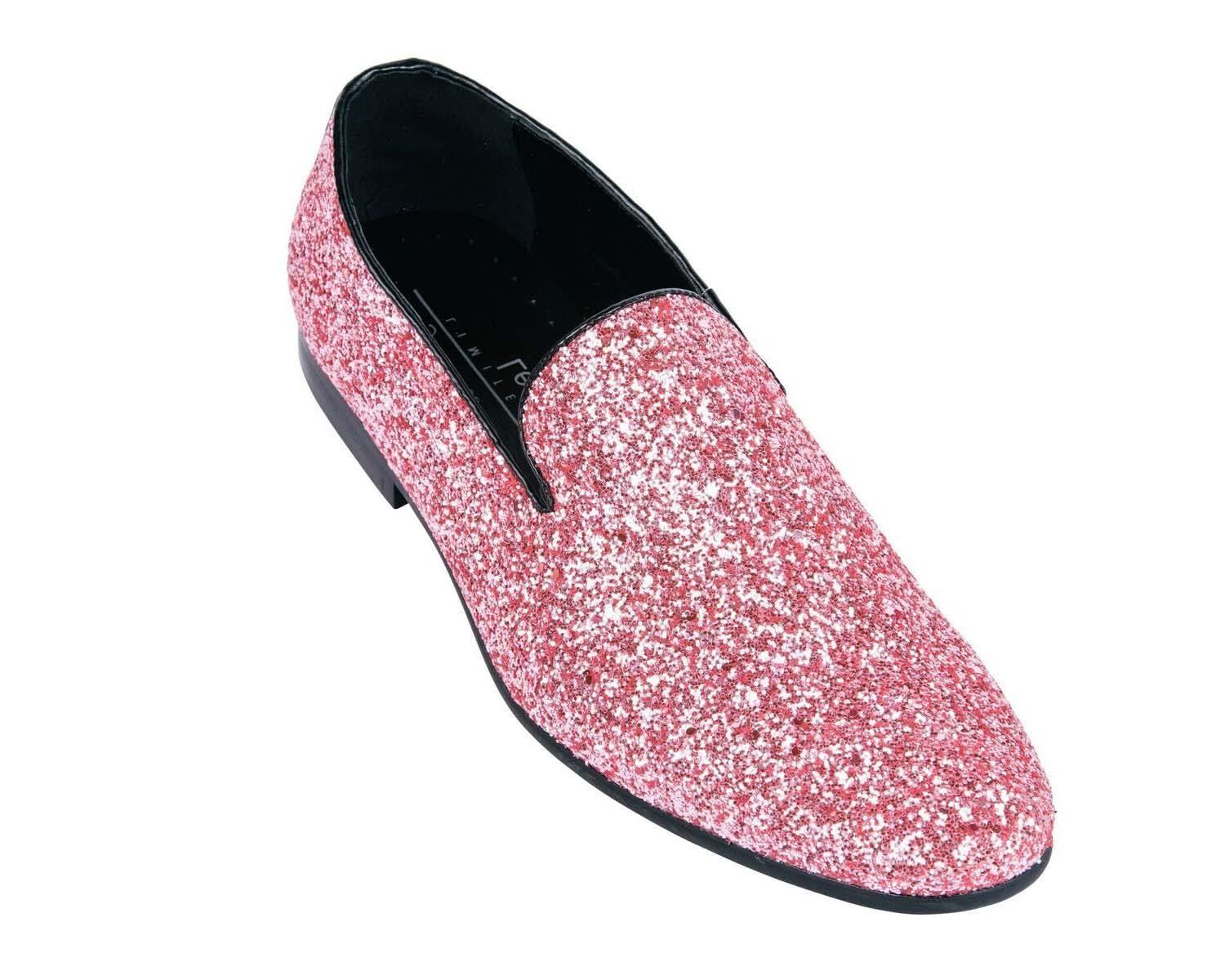 Sparkly Pink Slip-On Shoes for Men - Comfortable & Stylish Casual Sneakers for Everyday Wear, Walking, and Light Activities