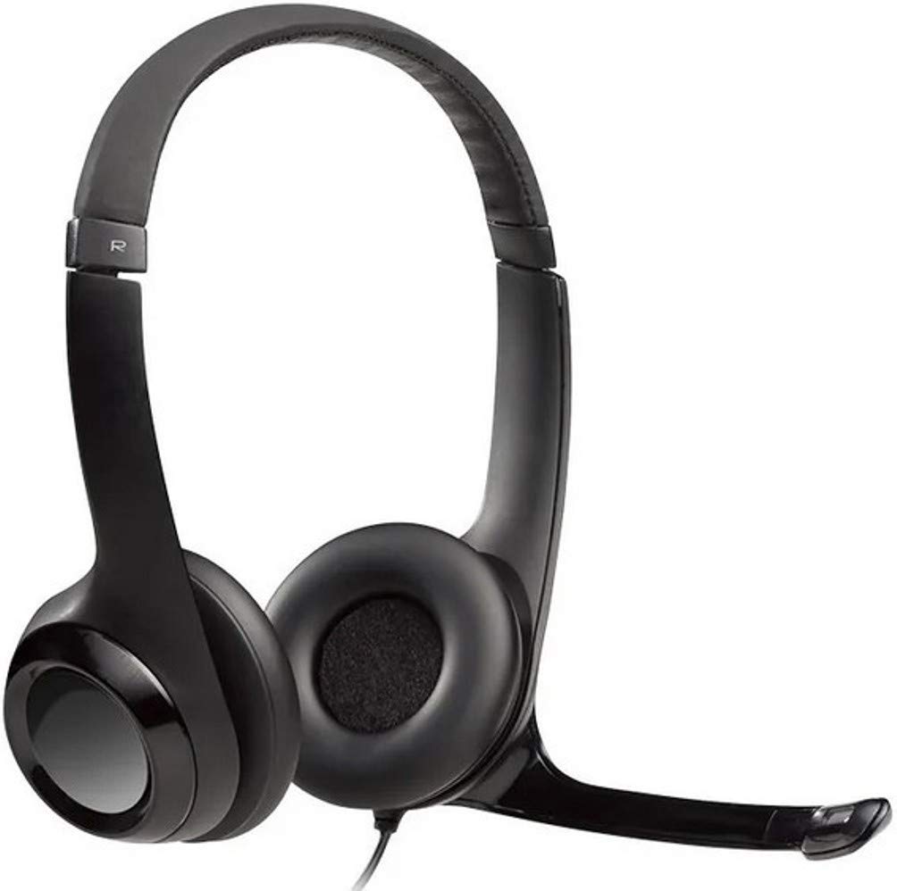 Logitech H390 USB Computer Headset with Noise Cancelling Mic - Comfortable Over-Ear Headphones for PC, Laptop, Office & Gaming (Renewed, Black) - Perfect for Work Calls, Online Classes & Video Conferencing