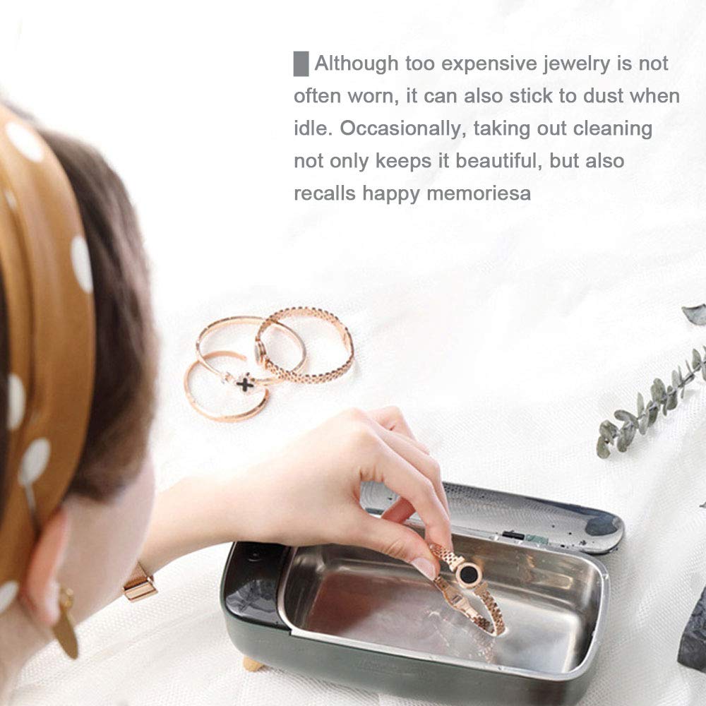 Professional Portable Ultrasonic Cleaner 400ml - Stainless Steel Jewelry & Eyeglass Cleaner for Watches, Makeup Tools - Compact Home Cleaning Device (Pink) | Perfect for Jewelry Care, Eyewear Maintenance & Beauty Tool Sanitizing