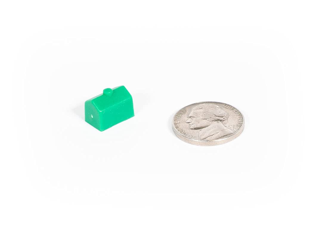 Green Plastic Board Game Replacement Houses - 50 Pieces for Miniature Town & City Building | Perfect for Monopoly, Catan & Tabletop RPG Game Accessories