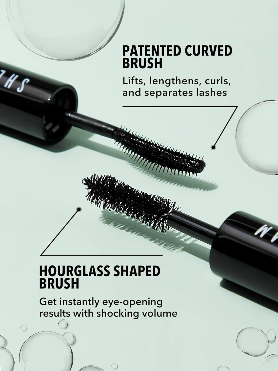 SHEGLAM 2-in-1 Black Waterproof Mascara for Volume & Length - Long Lasting Tubing Mascara with Dual-Ended Wand - Perfect for Everyday Wear, Date Night & Special Occasions (PALE)