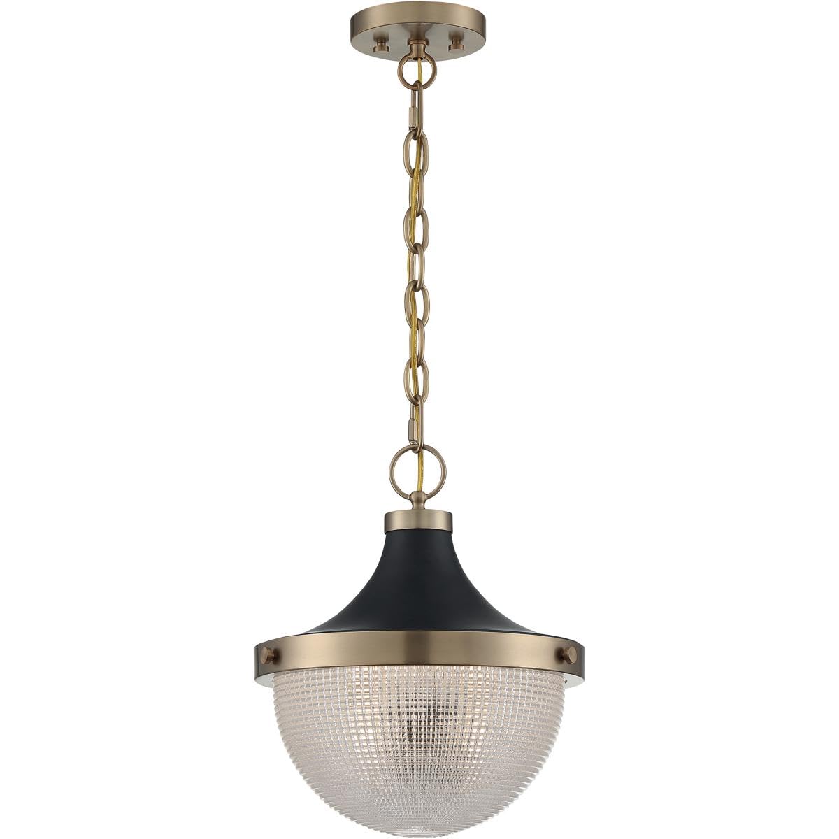 Nuvo Lighting 45923672729 Modern One Light Pendant Fixture in Burnished Brass & Black - Perfect for Kitchen Island, Dining Room, or Entryway Lighting