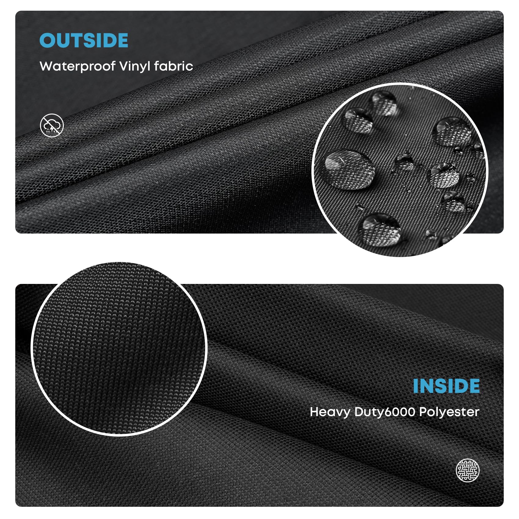 Stanbroil 60 Inch Rectangle Fire Pit Cover - Waterproof Outdoor Patio Gas Fire Table Cover - Heavy Duty Black Fire Pit Protection (60L x 38W x 24H) - Perfect for Backyard, Deck, and Camping Use