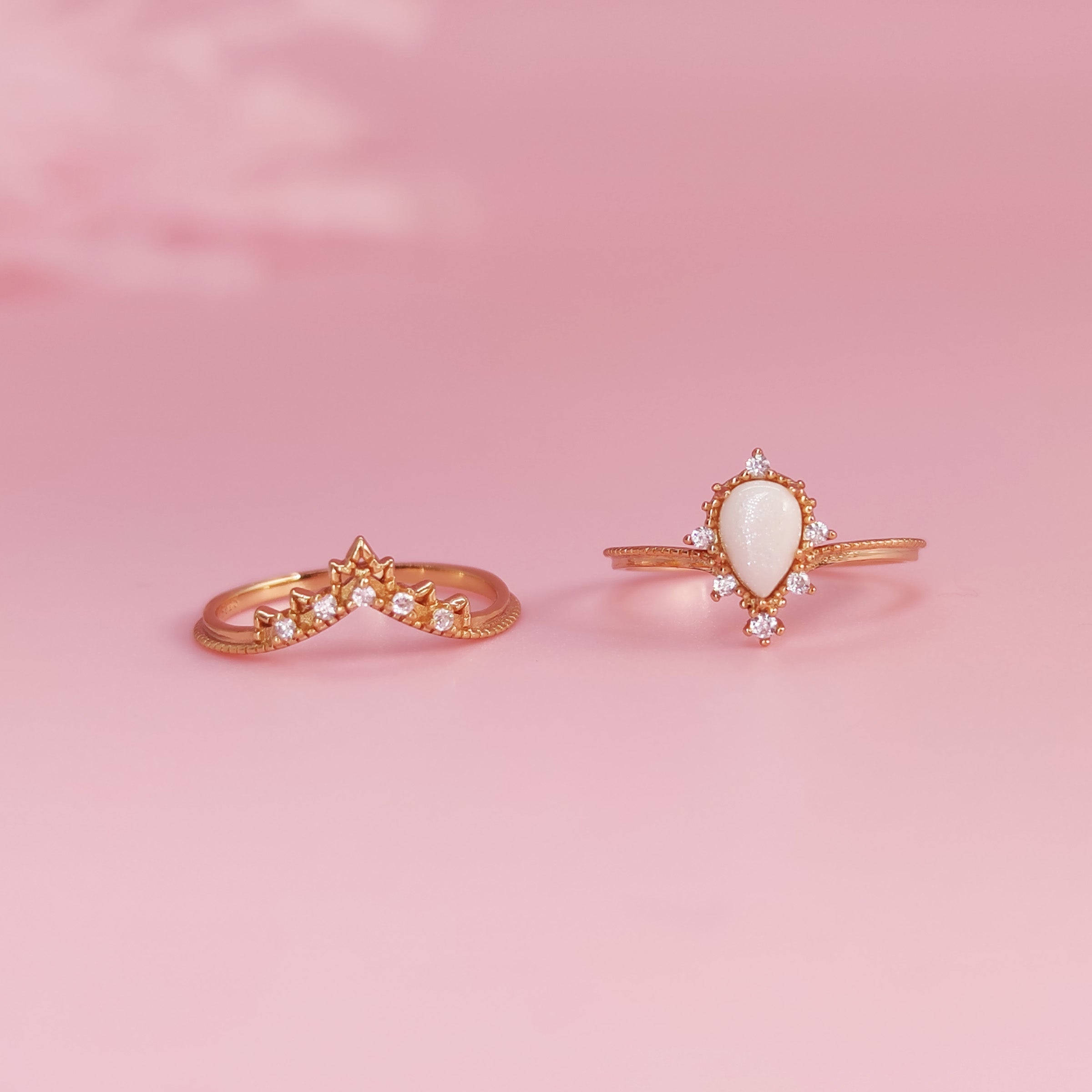 Moonlight Tear: 14K Solid Gold Breast Milk Keepsake Ring Set - Perfect for New Moms, Breastfeeding Jewelry Gift for Mother's Day & Baby Showers