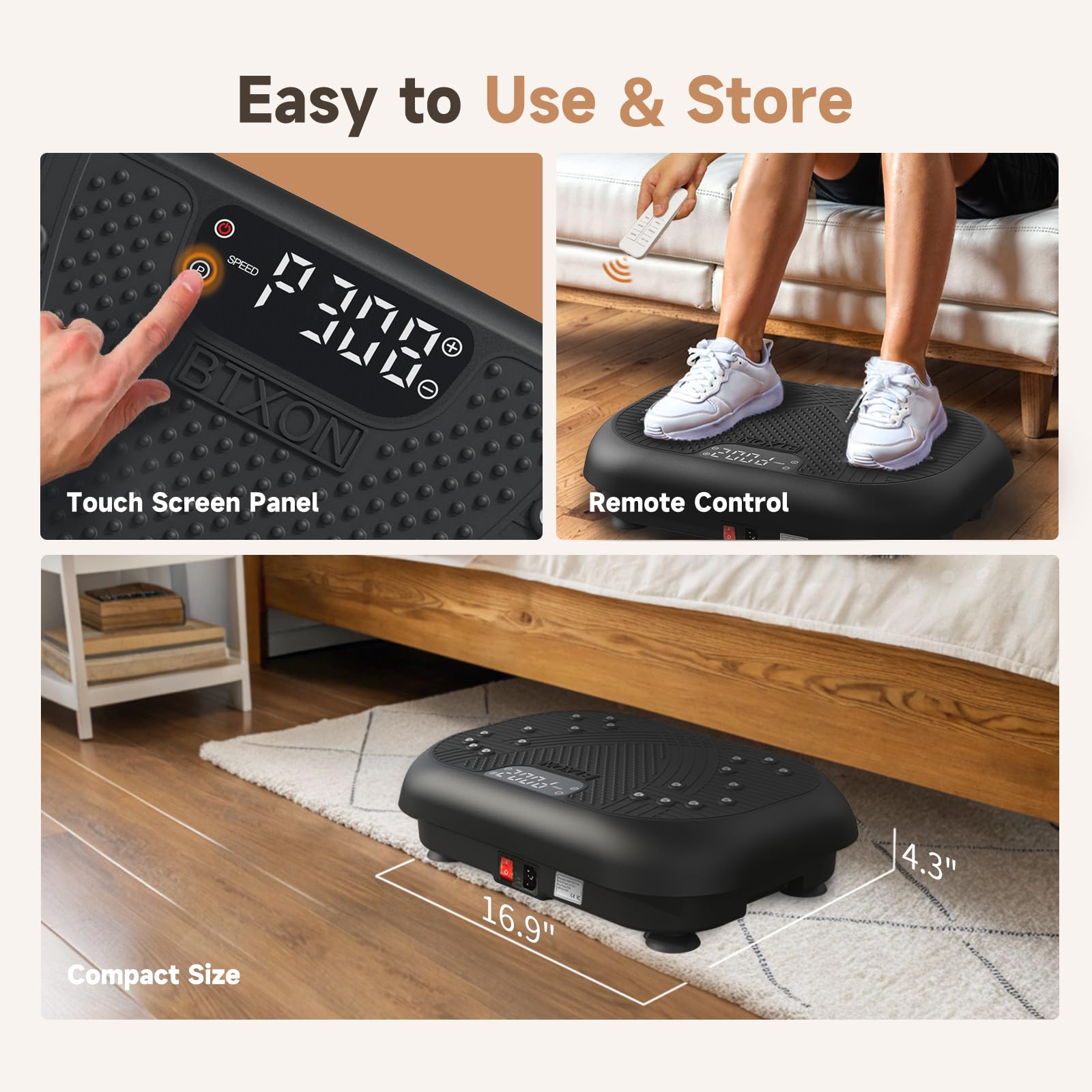 Vibration Plate Exercise Machine for Home Gym - Full Body Workout Equipment for Women & Men | Power Shaping, Lymphatic Drainage & Fitness Training | Compact Vibrating Platform for Weight Loss & Muscle Toning | Perfect for Small Spaces & Home Workouts