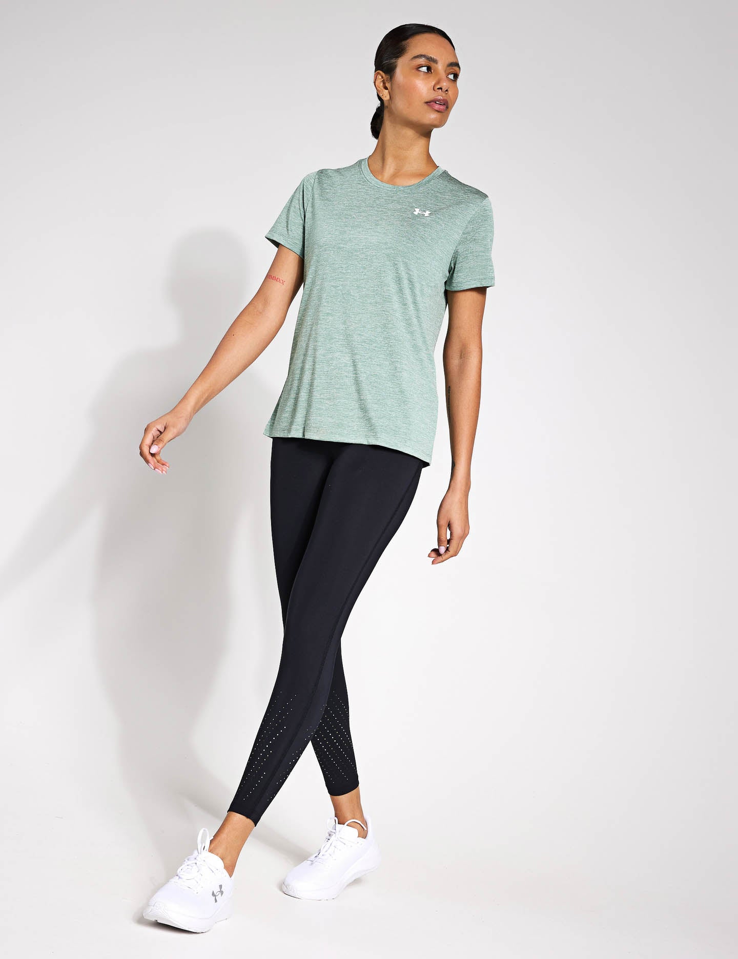 Launch Elite Ankle Tights - Black with Reflective Strips for Running, Yoga & Gym Workouts