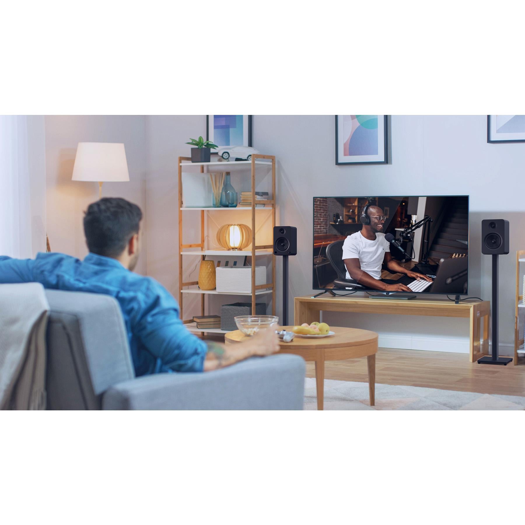 Kanto YU6 Powered Bluetooth Bookshelf Speakers with Phono Preamp - Premium Sound for Vinyl Records, Home Theater, Gaming & Music Streaming