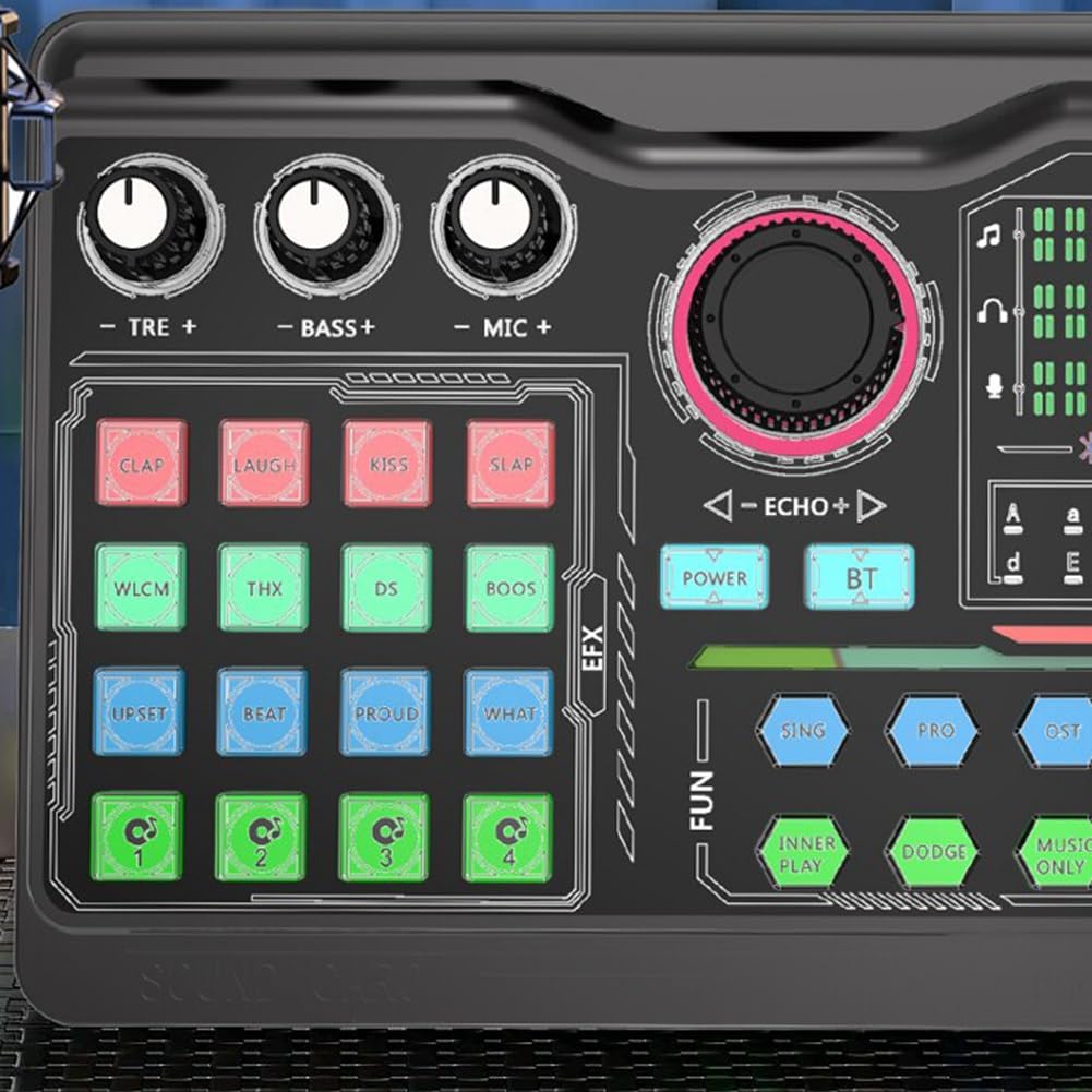 Youdefa P300 Professional Podcast Live Sound Card for PC, Smartphone, Laptop - Ideal for Vlog Recording, Live Streaming, and Studio Production