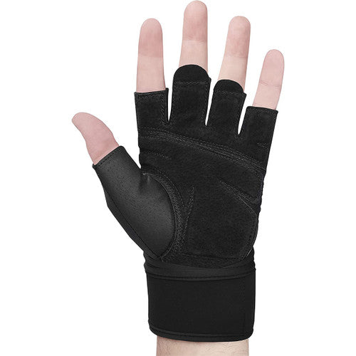 Harbinger Unisex Training Wrist Wrap Gloves 2.0 - Black | Weight Lifting, CrossFit & Gym Workout Support for Men & Women