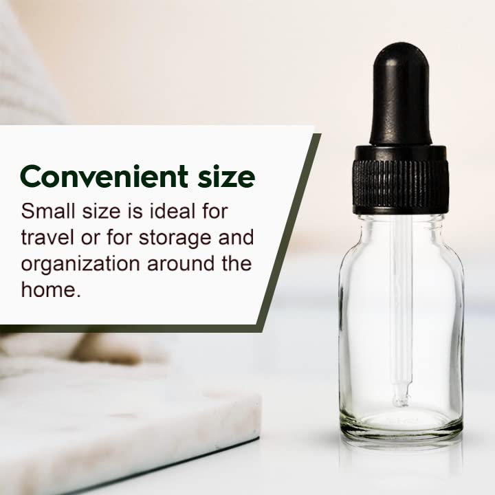 NSB Herbals 15ml Clear Round Empty Glass Bottle with Dropper - Black Ring & Silicone Teat for Essential Oils, Perfumes, DIY Blends (Pack of 3) | Perfect for Aromatherapy, Travel & Home Fragrance