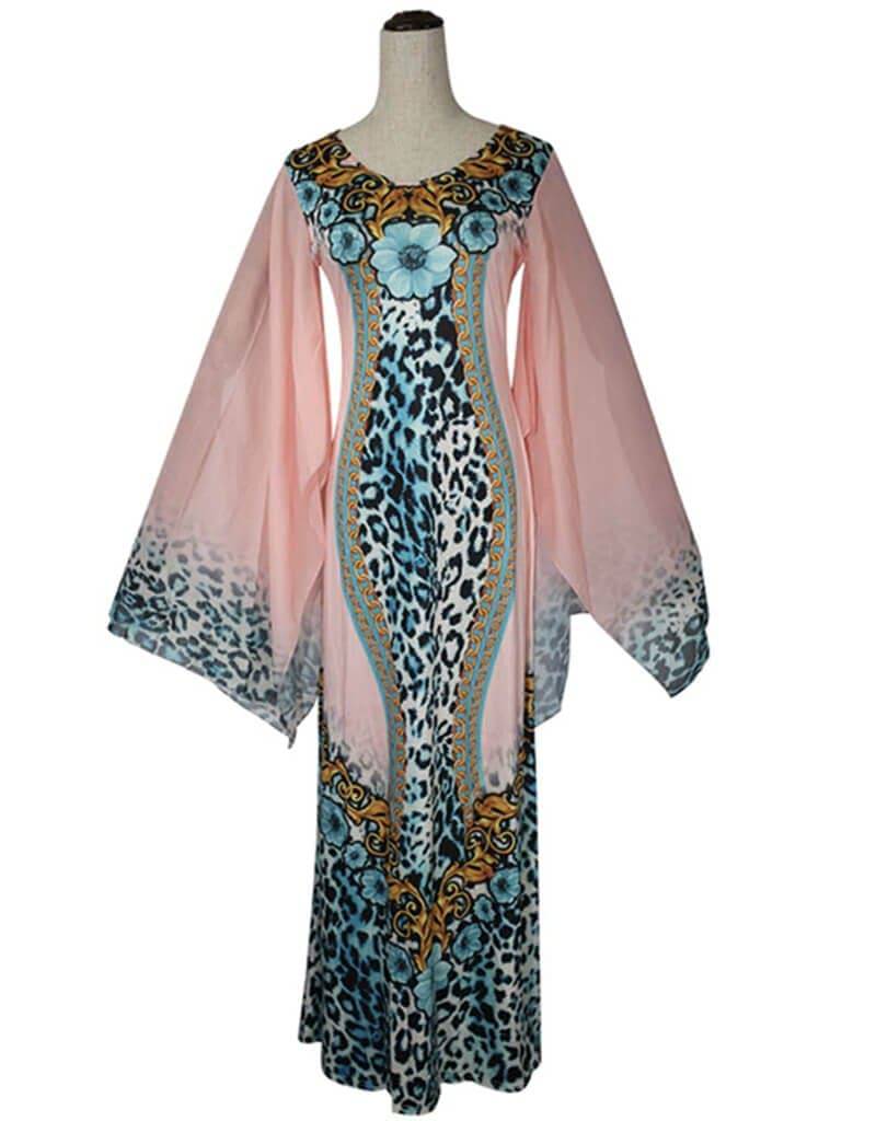 African Women's Batwing Sleeve Dress - Flowy Maxi Dress for Casual Wear, Parties & Special Occasions