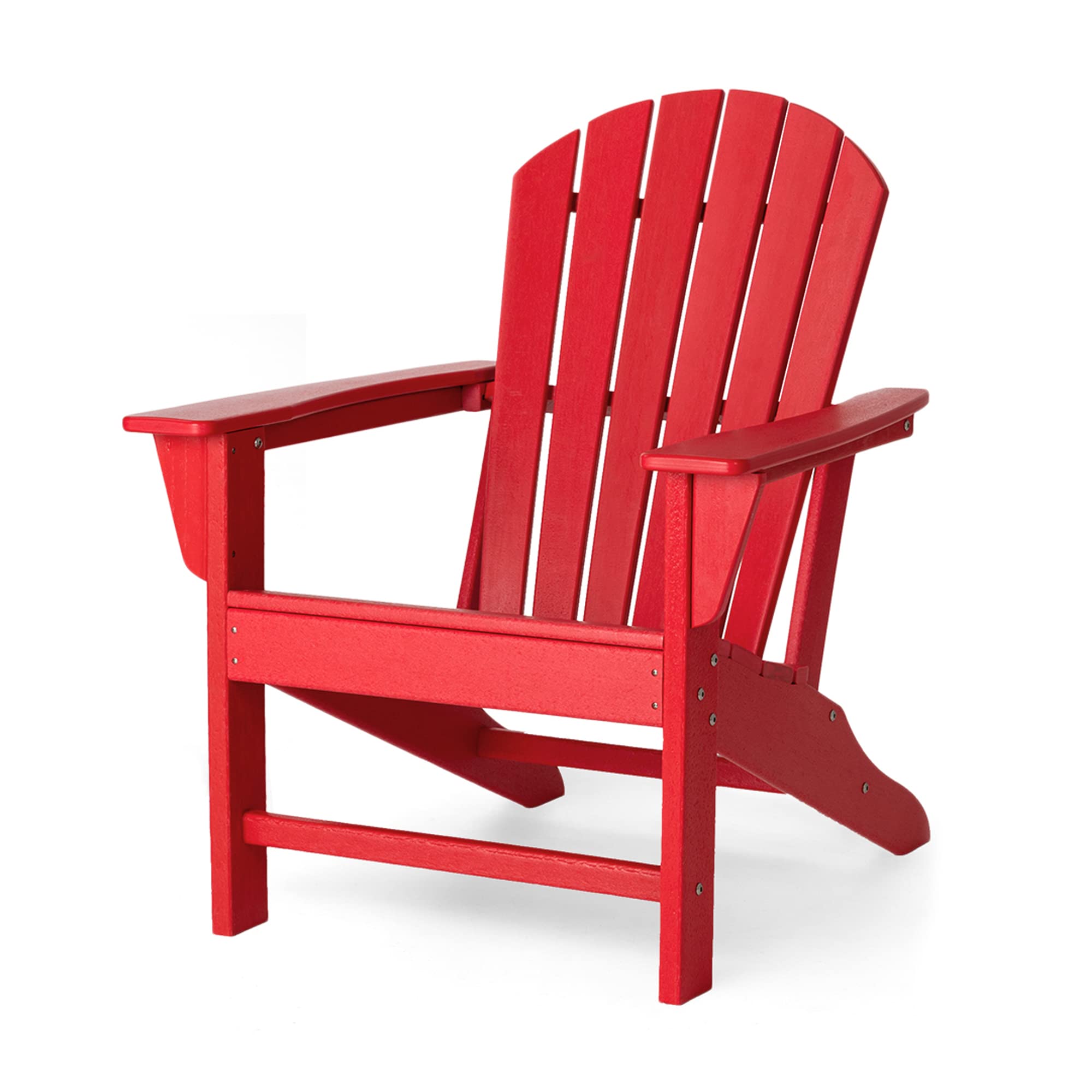 Premium Red Adirondack Chair for Outdoor Relaxation - Glitzhome JK89002R Sturdy Patio, Garden & Lawn Furniture - Perfect for Backyard Lounging, Poolside & Porch Sitting