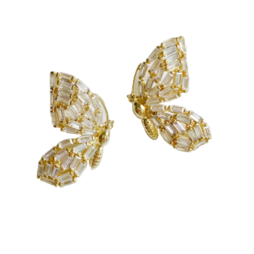 Butterfly Stud Earrings for Women - 14K Gold Plated Hypoallergenic Small Earrings - Perfect for Everyday Wear, Gift Giving & Special Occasions