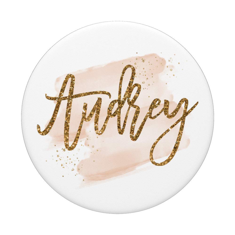 Personalized Audrey Faux Gold Script PopSocket - Swappable Grip for Phones & Tablets, Perfect for Girls & Ladies, Trendy Phone Accessory for Everyday Use