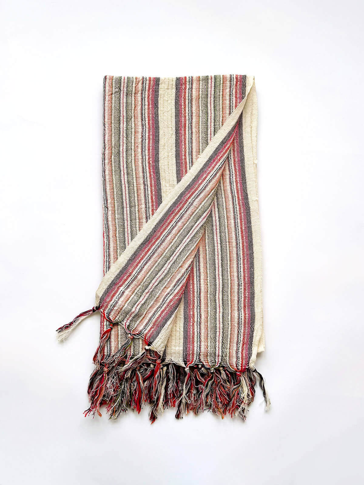 Marrakech Stripe Hammam Towel - Premium Dusty Pink & Terracotta Cotton Beach Towel for Spa, Yoga, and Poolside Relaxation