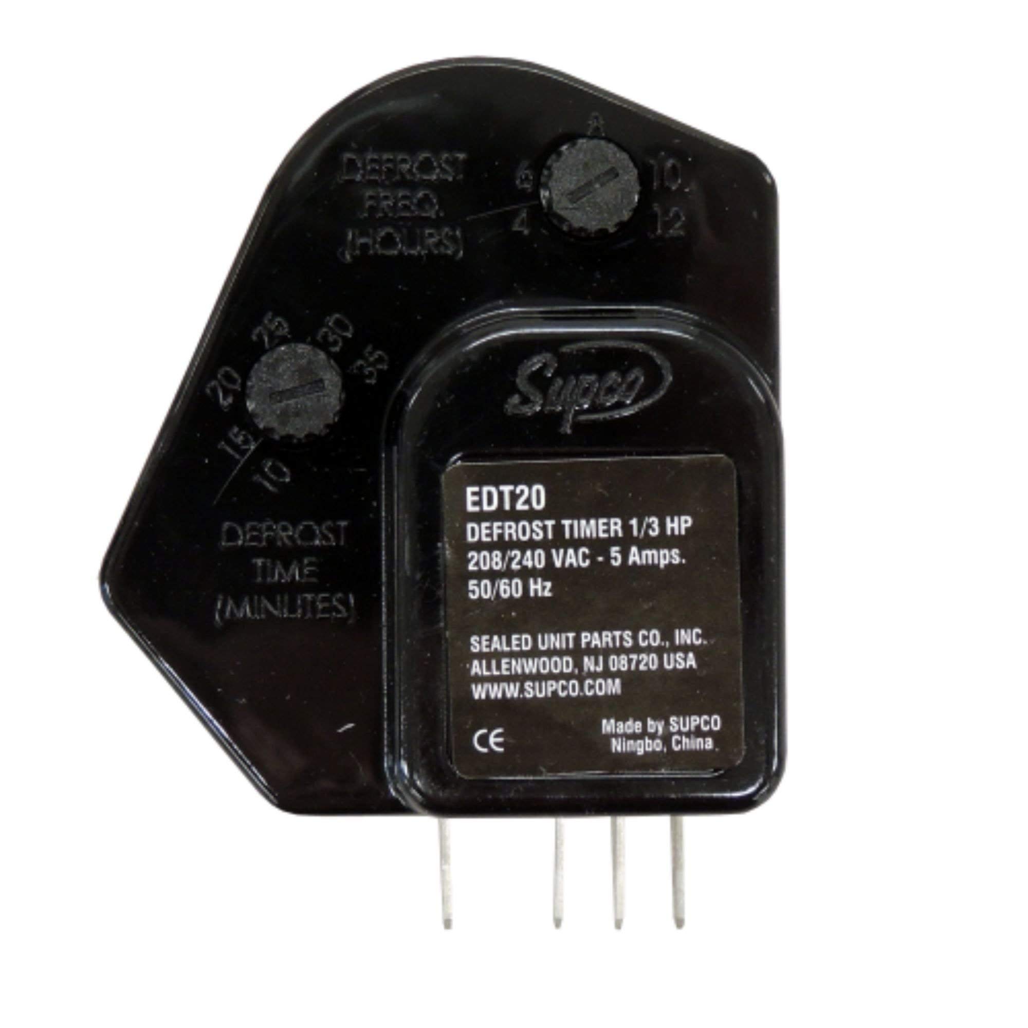 Supco EDT20 Electronic Defrost Timer - 1 Pack | Compatible with Refrigerators & Freezers | Easy Installation for Home & Commercial Use