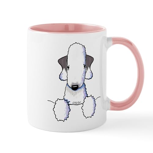 White/Pink Inside - Kiniart Bedlington Terrier Mug
