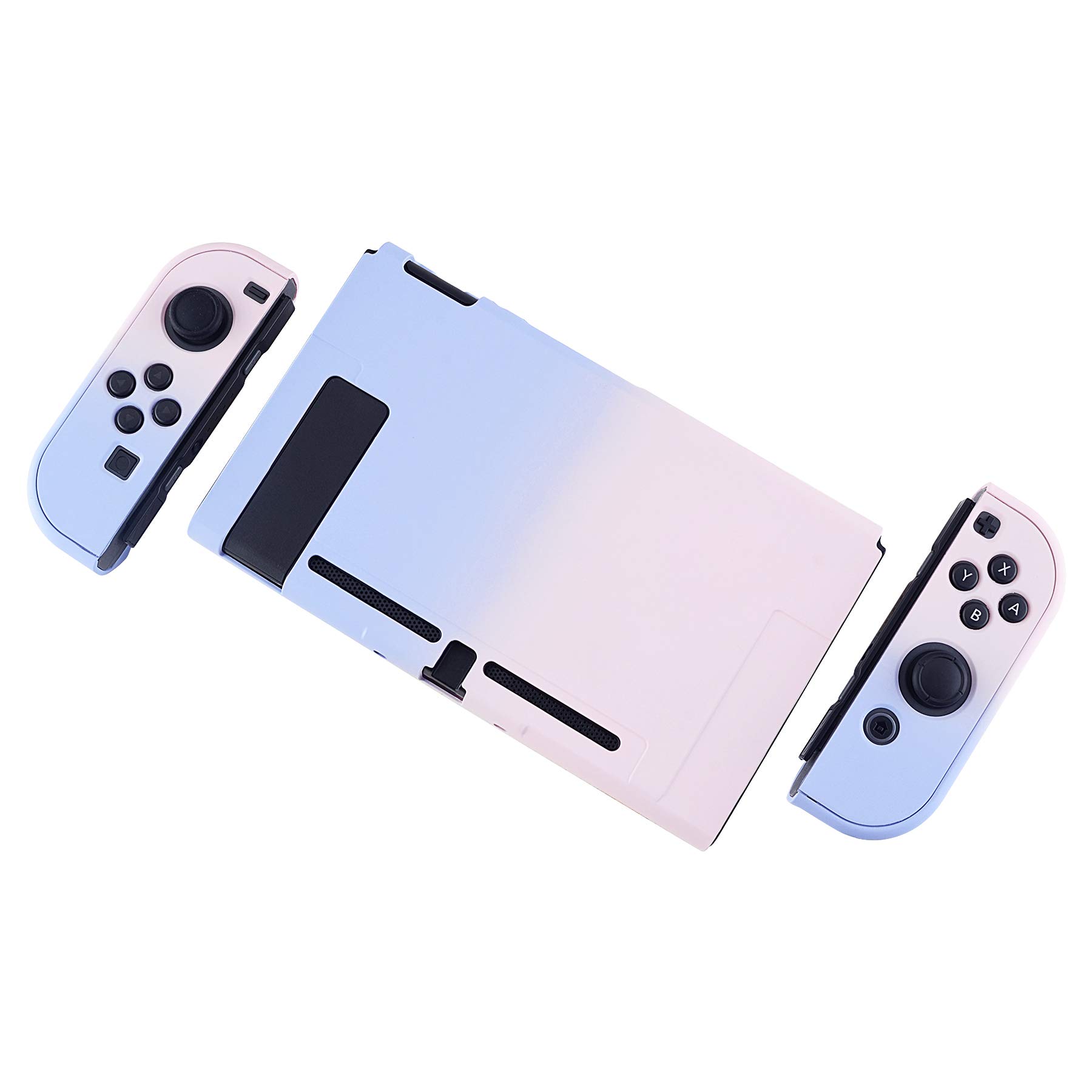 eXtremeRate PlayVital Protective Hard Shell Case for Nintendo Switch - Shock-Absorbent Anti-Scratch Dockable Cover with Easy Installation, Durable Gradient Pink Violet Gaming Accessories | Perfect for Travel, Home Gaming & Switch Protection