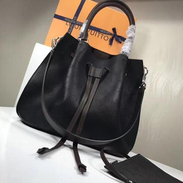 Louis Vuitton Girolata Mahina Leather Handbag in Noir - Stylish & Luxurious Crossbody Bag for Women, Perfect for Work, Travel & Evening Events