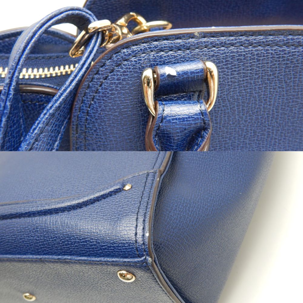 4℃ 2-Way Tote Bag - Dark Blue Synthetic Leather Crossbody & Shoulder Bag for Women, Perfect for Work, Travel & Daily Use