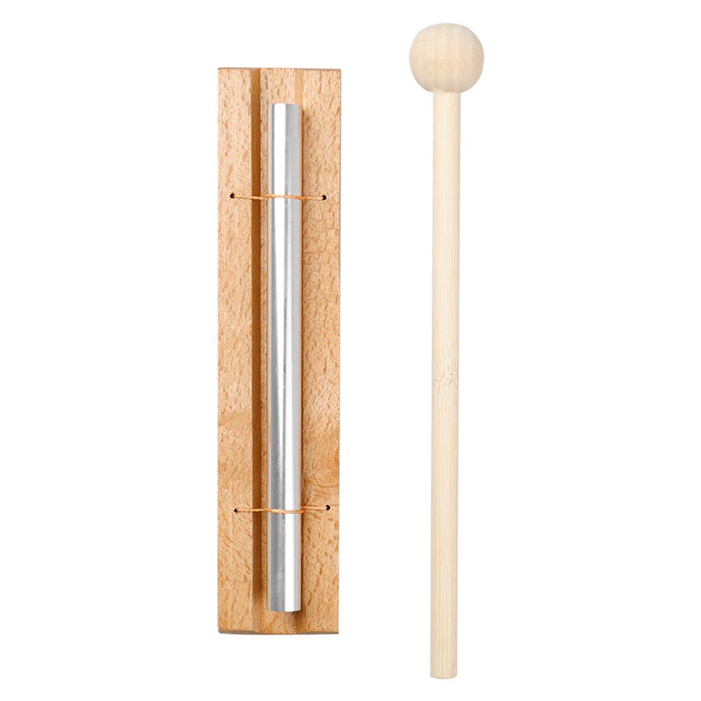 1-Tone Meditation Chime Percussion Instrument - Wooden Sound Therapy Tool for Yoga, Mindfulness & Classroom Use | Solo & Trio Chimes for Relaxation & Focus