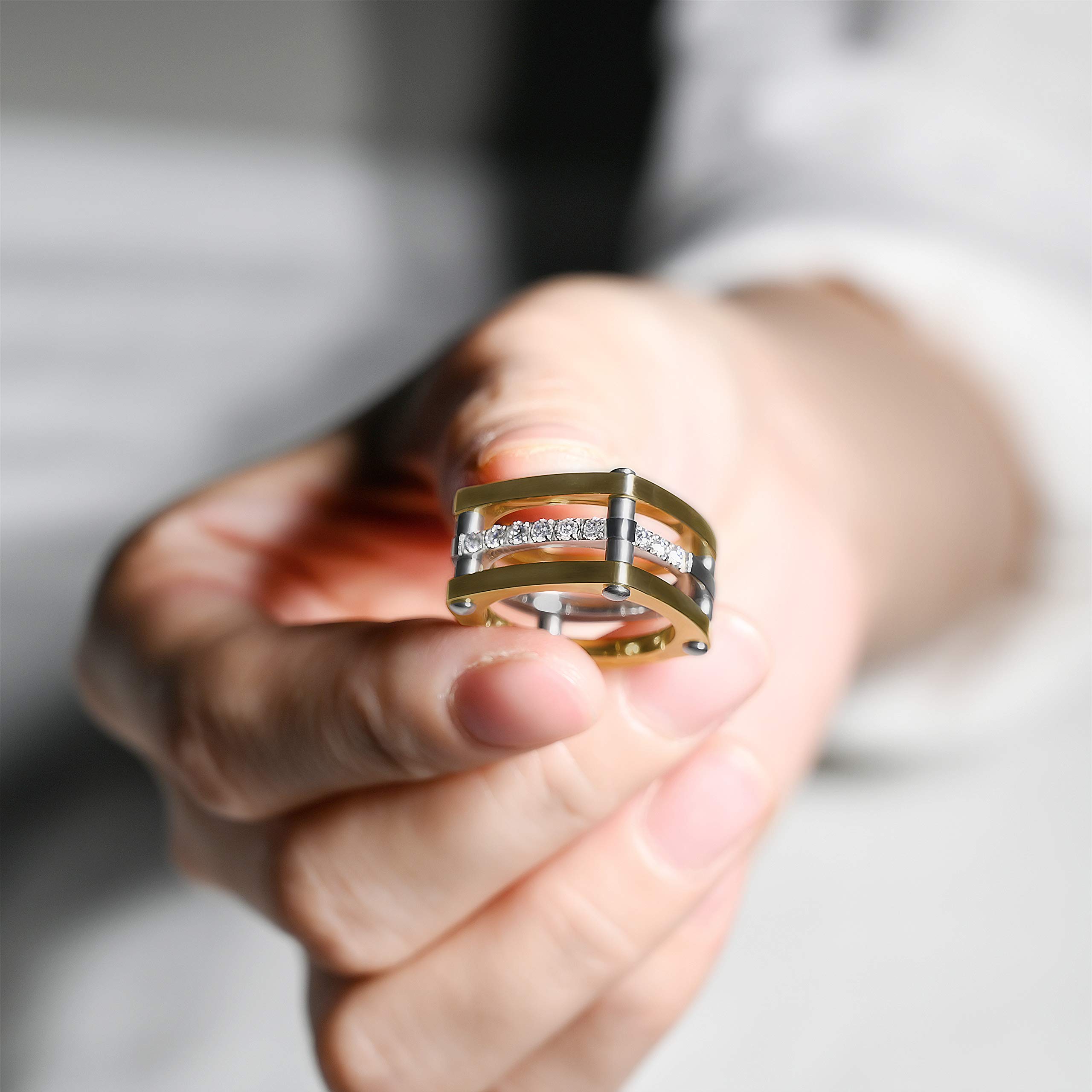 Two-Tone Diamond Crystal Infinity Rings for Women & Men - Wedding & Party Jewelry