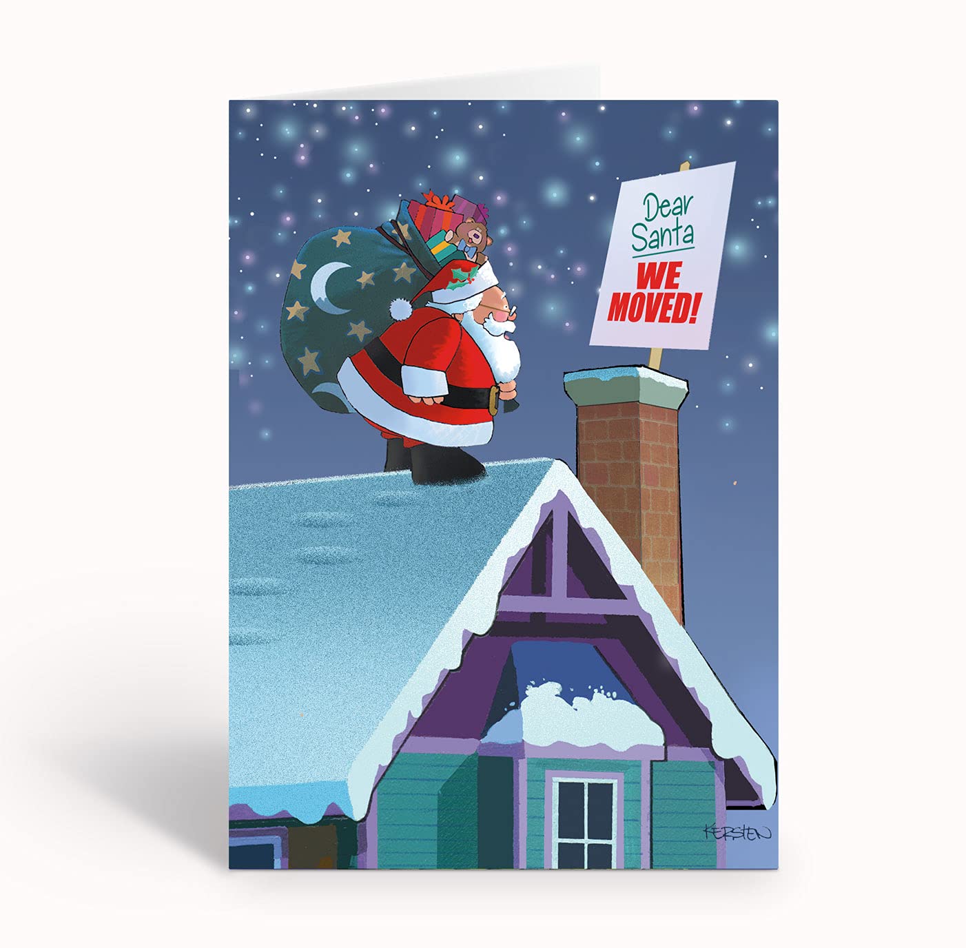Personalized Funny New Address Holiday Cards - 24 Christmas Cards & Envelopes - Custom Moving Announcement Cards by Stonehouse Collection - Perfect for Housewarming Gifts & Holiday Greetings