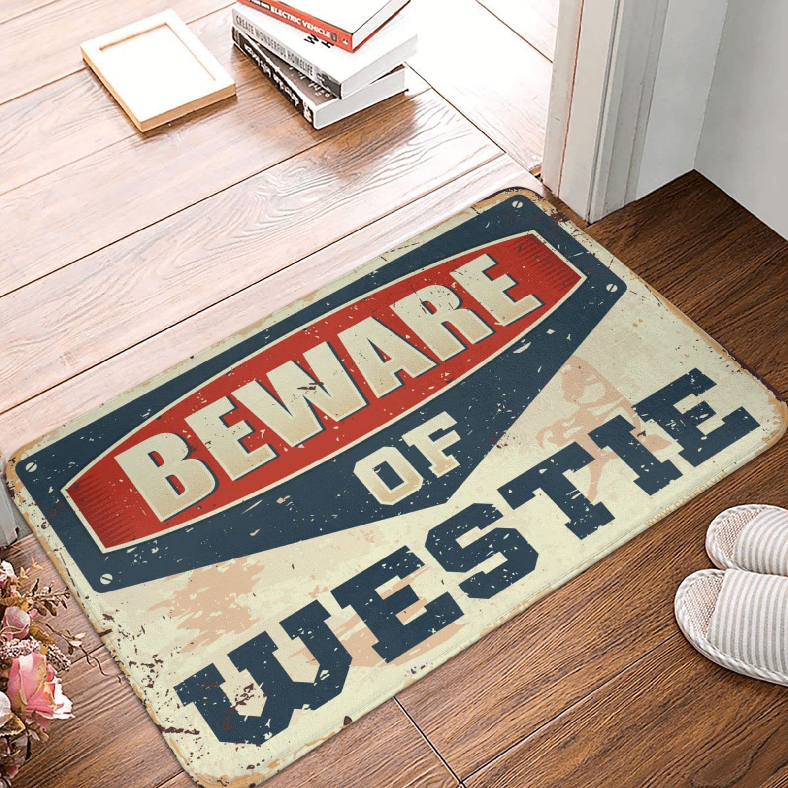 Beware of Westie Non-Slip Door Mat 50x80cm for Outdoor & Front Door - Pet Friendly