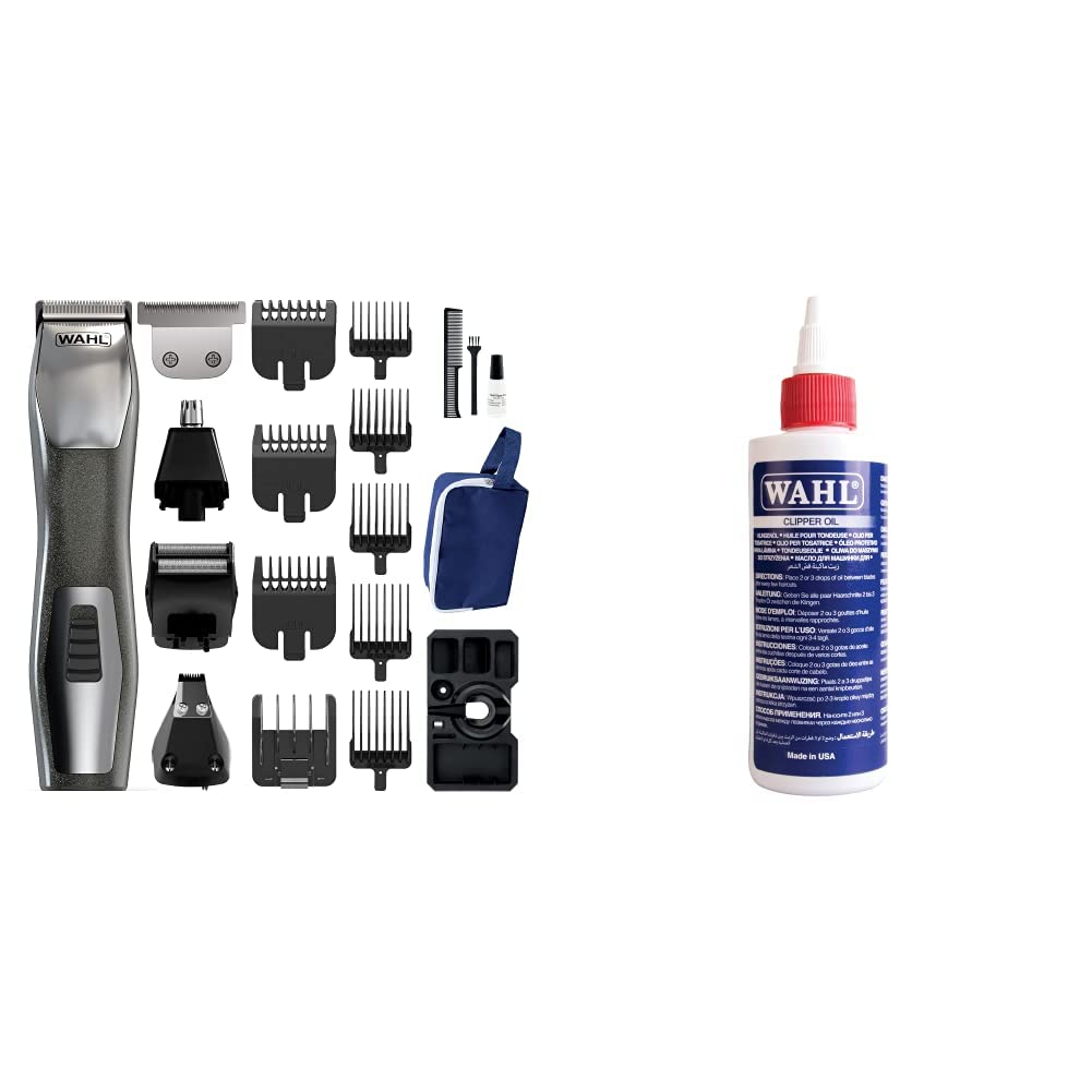 WAHL Chromium 11-in-1 Multigroomer for Men - Professional Beard Trimmer, Nose Hair Trimmer, Stubble Trimmer & Clipper Kit with Blade Oil - Perfect for Home Grooming, Travel & Professional Barbers
