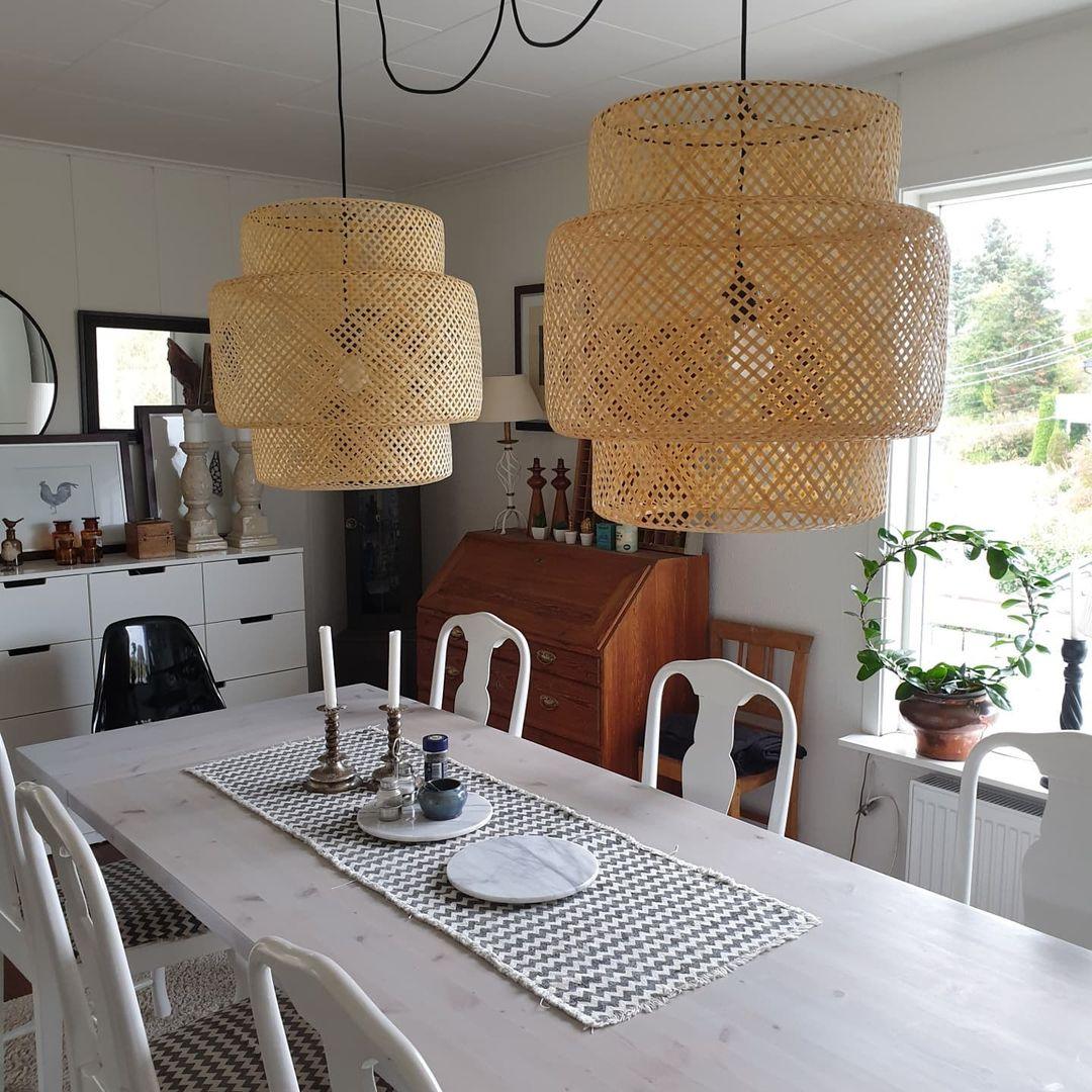 Modern Bamboo Pendant Light Fixture - Handwoven Natural Rattan Hanging Lamp for Kitchen Island, Dining Room & Bedroom Decor - Eco-Friendly Lighting Solution