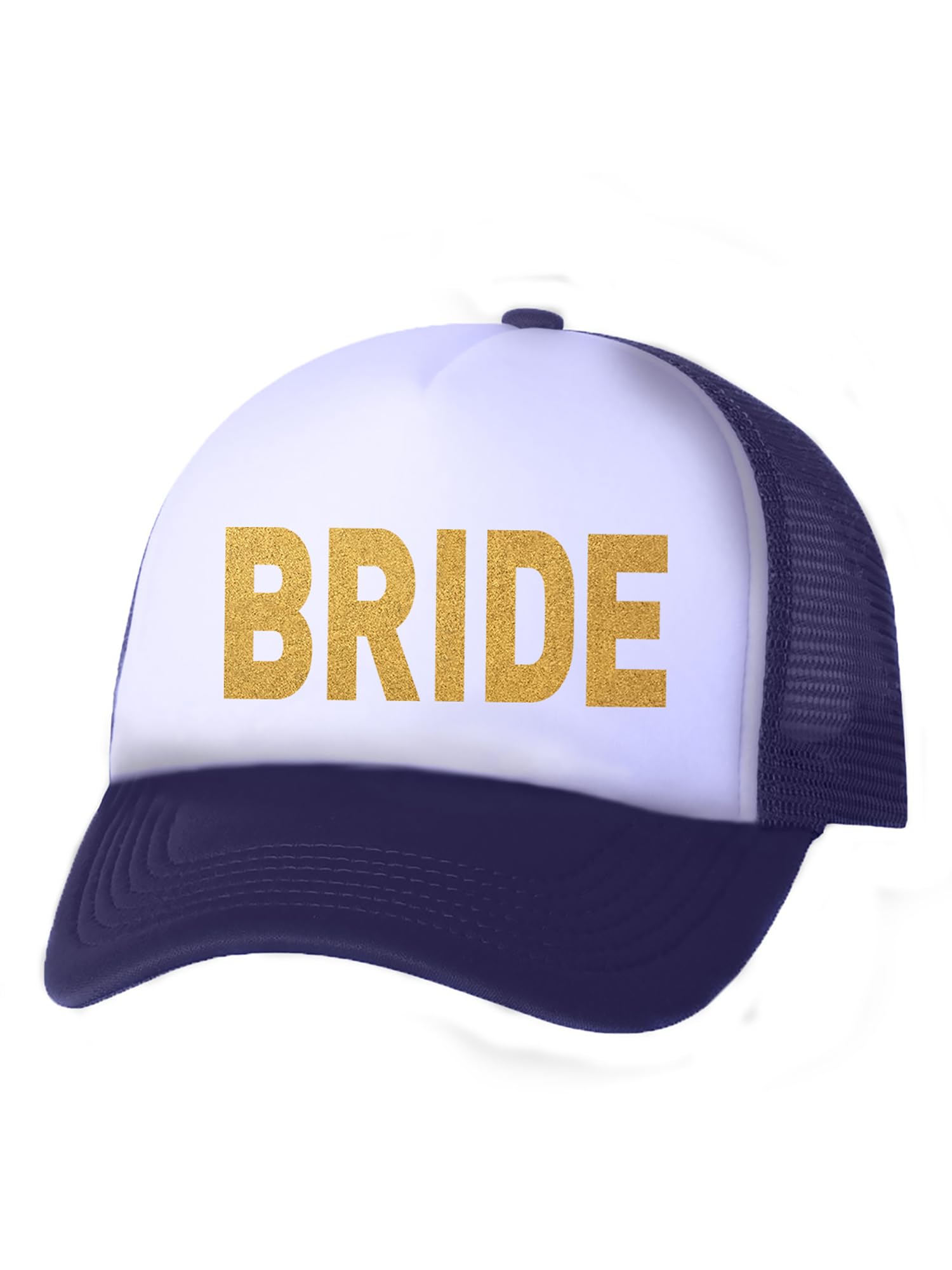 Zerogravitee Gold Bride Truckers Mesh Snapback Hat for Women - Stylish Wedding & Outdoor Events