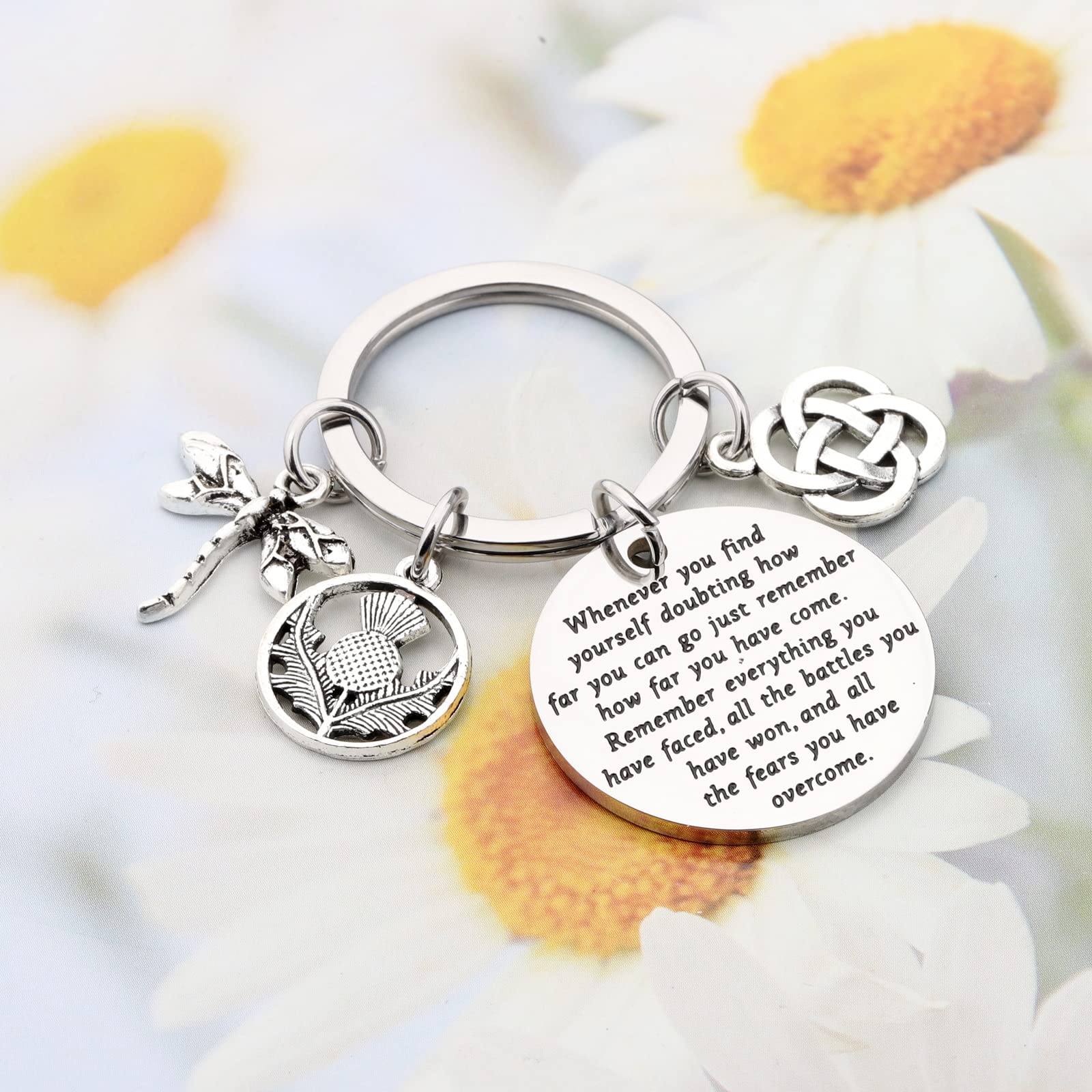 Outlander TV Show Inspired Scottish Thistle Dragonfly Charm Keychain - Perfect Gift for Fans of the Series | Great for Keychains, Bags & Collectibles