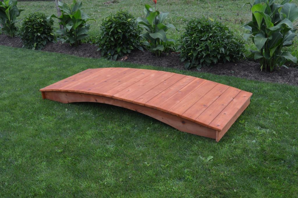 Natural Cedar Wood Garden Bridge - Handcrafted Outdoor Footbridge for Gardens, Pathways & Landscaping | Perfect for Backyard, Pond, Creek & Japanese Zen Garden Decor
