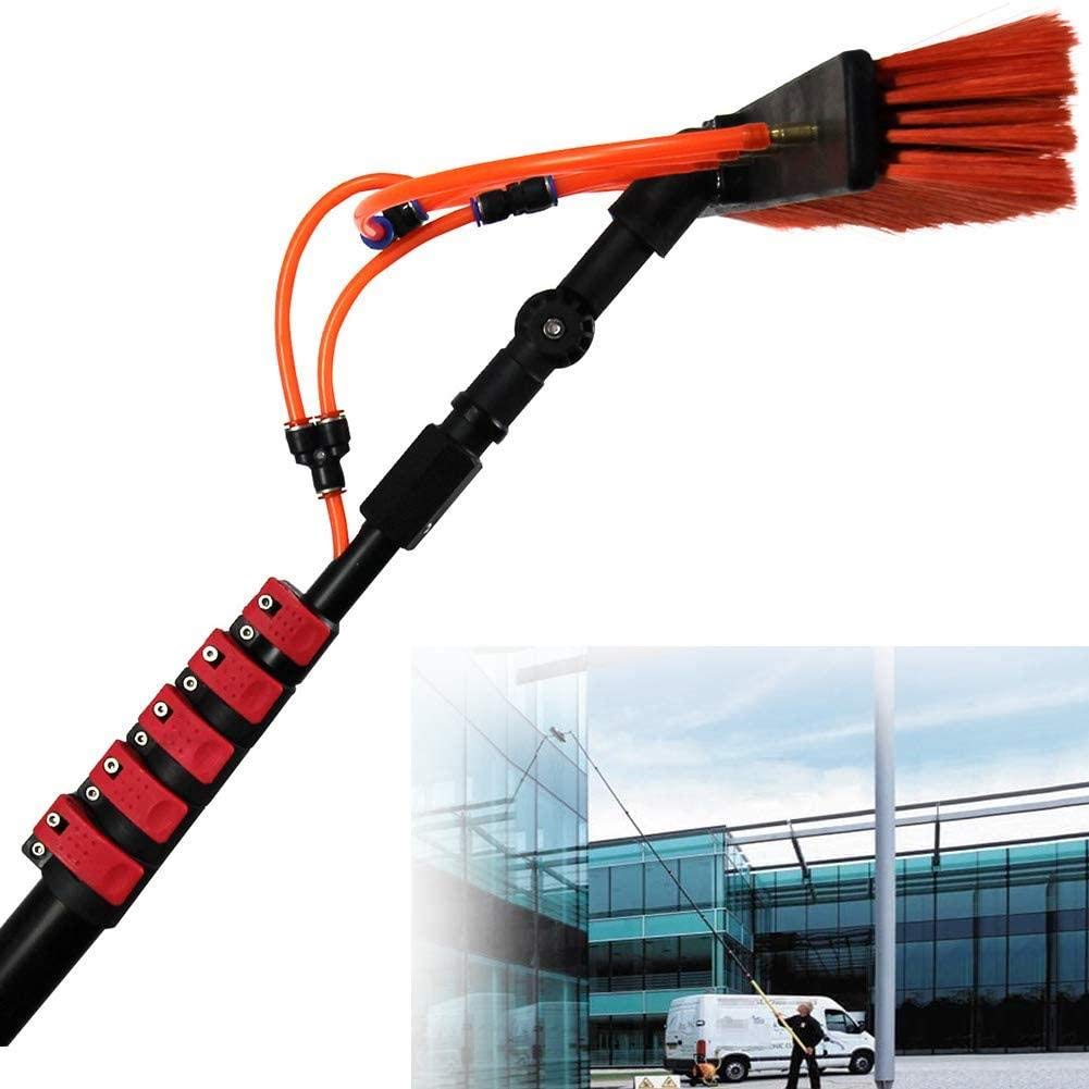 12-36FT Extendable Window Cleaning Pole with Water Fed Brush - Telescopic Solar Panel & Conservatory Roof Cleaner - Truck Washing System (20FT/6M) - Perfect for High Windows, Solar Panels, and Vehicle Cleaning