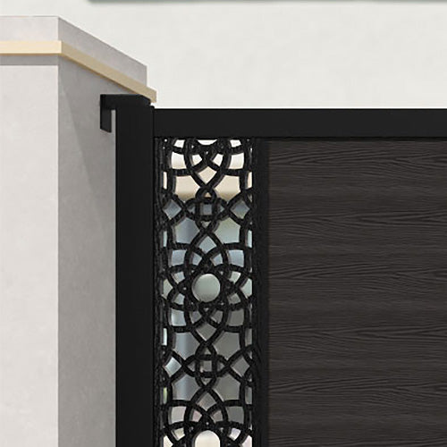 Classic Ambar Straight Top Driveway Gate - Dark Oak Finish - End Screen - Perfect for Residential Driveways, Garden Entrances & Property Security