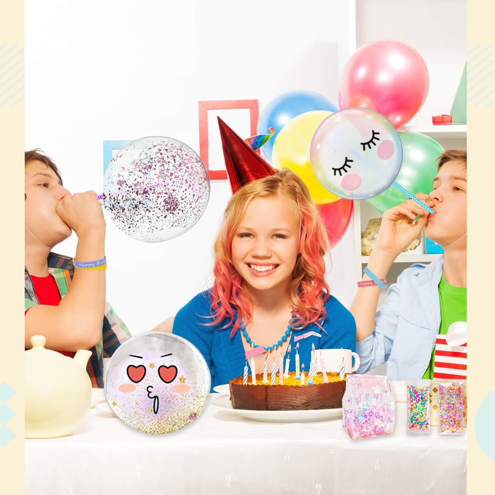 Nano Tape Bubble Kit - Magic Bubble Tape DIY Craft Set with Straws & Glitter for Kids | Make Handmade Balls, Party Favors & Sensory Play Activities