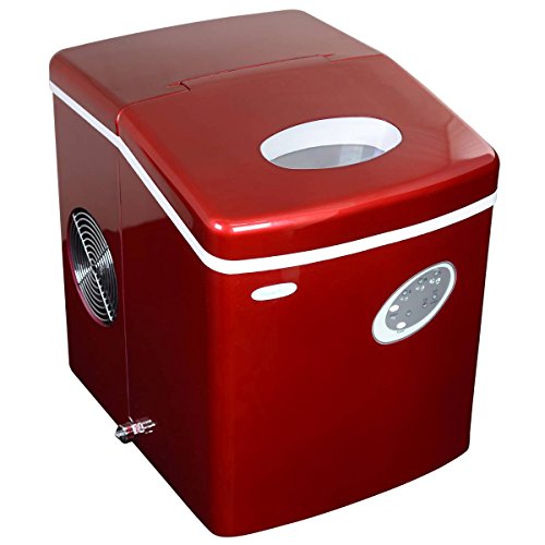 Newair AI-100R Compact Automatic Countertop Ice Maker Machine (Red) - Makes 28 lbs Ice in 24 Hours, Ready in 6 Minutes - Perfect for Home Kitchen, Office, Bar, RV & Outdoor Use