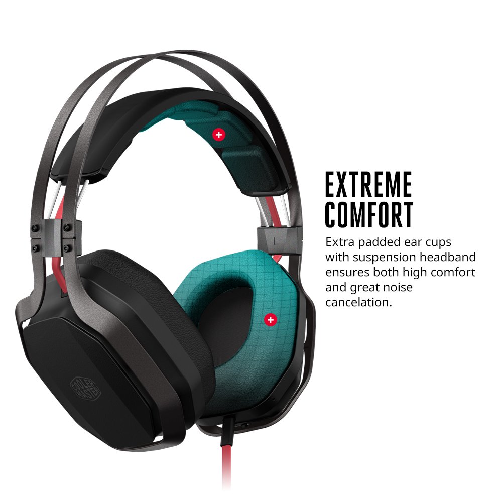 Cooler Master SGH-4700-KKTA1 MasterPulse Over-Ear Gaming Headset with Bass FX Technology - Noise Cancelling Headphones for PC, PS5, Xbox & Mobile - Perfect for Gaming, Music & Online Meetings