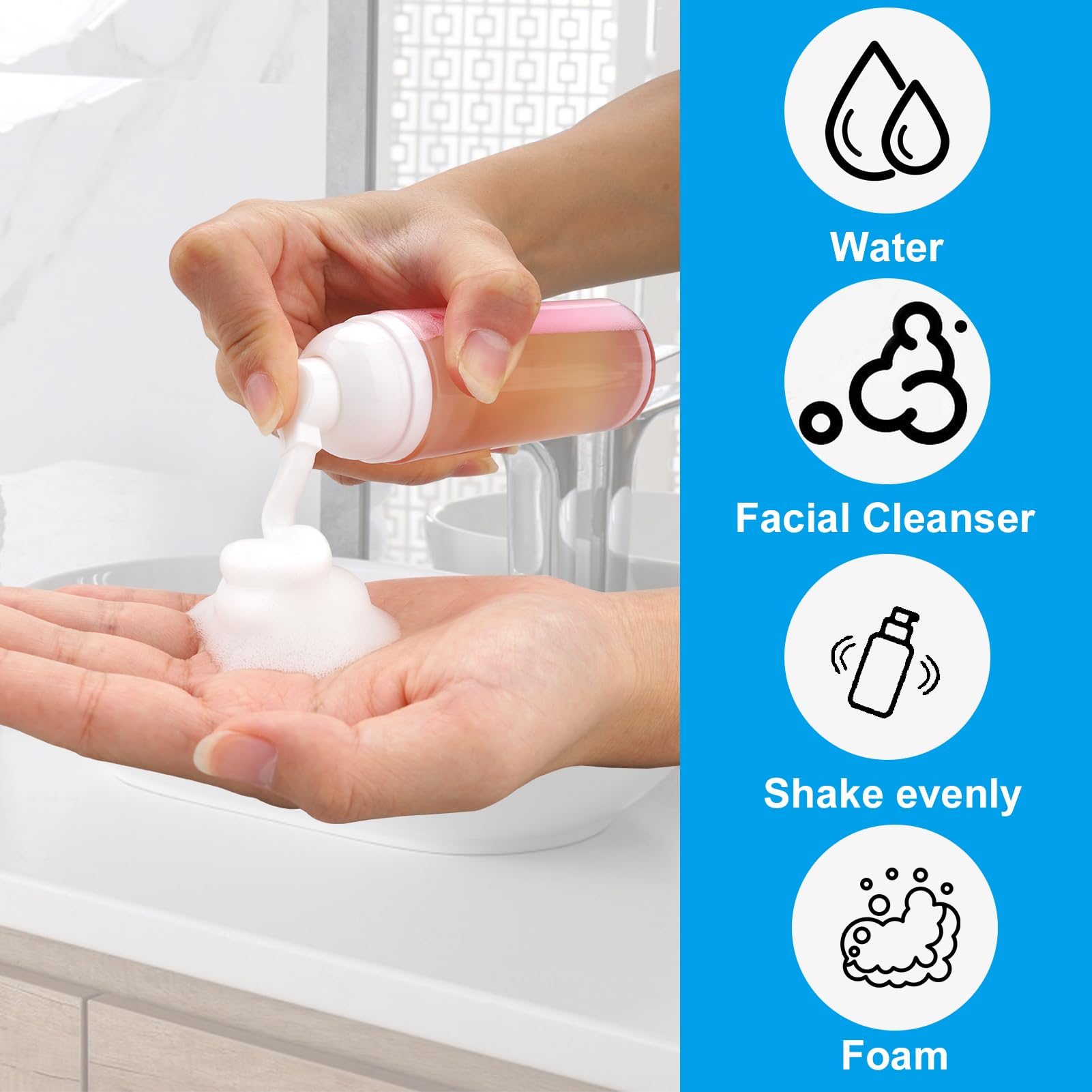 Cosywell 5-Pack TSA Approved Travel Size Containers - Leakproof Plastic Cream Jars & Refillable Spray Bottles for Lotion, Toiletries (Pink) | Perfect for Air Travel, Gym, Camping & Daily Essentials