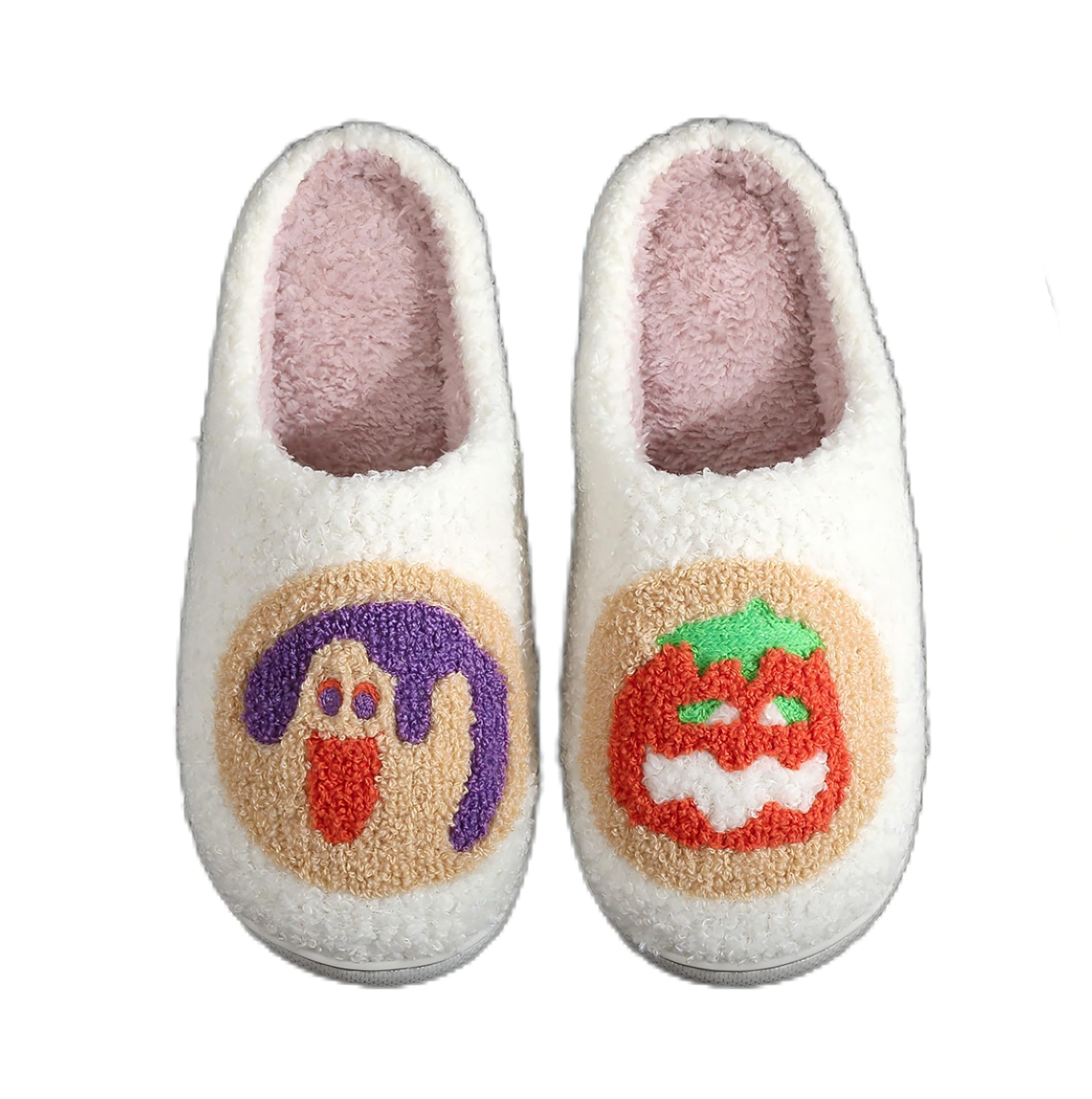 **Unisex Halloween Pumpkin Ghost Memory Foam Slippers - Plush Non-Slip Indoor House Shoes for Men & Women - Cozy Warm Footwear for Fall, Winter & Holiday Season**    *(Perfect for Halloween parties, cozy nights at home, or as a festive holiday gift!)*
