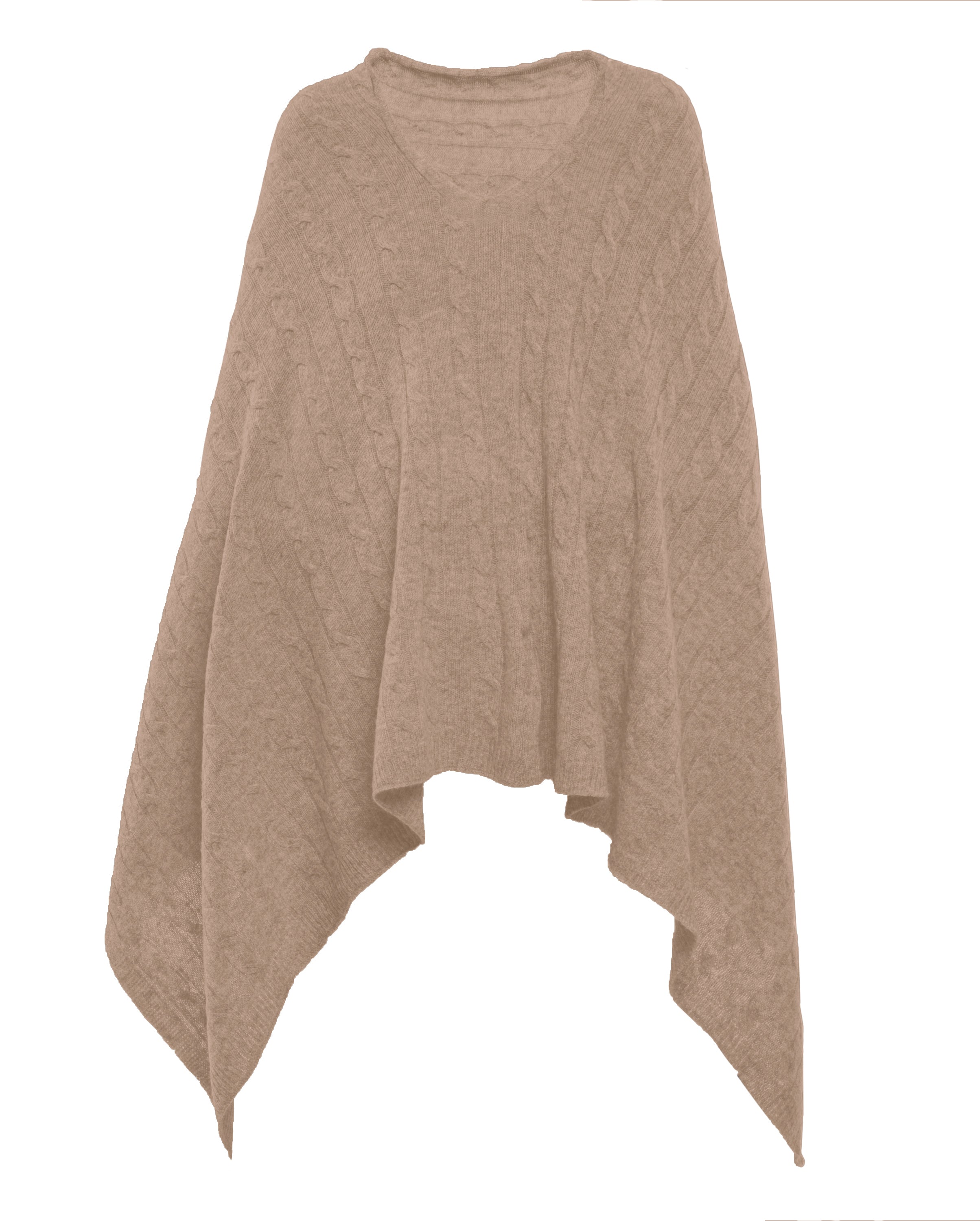 Luxury Women's Pure Cashmere Cable Knit Poncho Wrap - Soft Fuchsia Pink Winter Shawl for Women - Perfect for Fall, Winter & Holiday Outfits