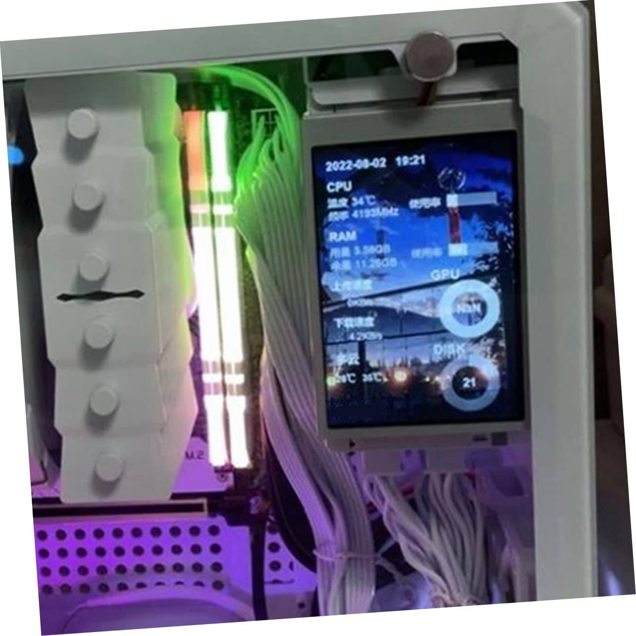 Mini PC Monitor - CPU GPU RAM HDD Temperature Display for Computer Performance Monitoring