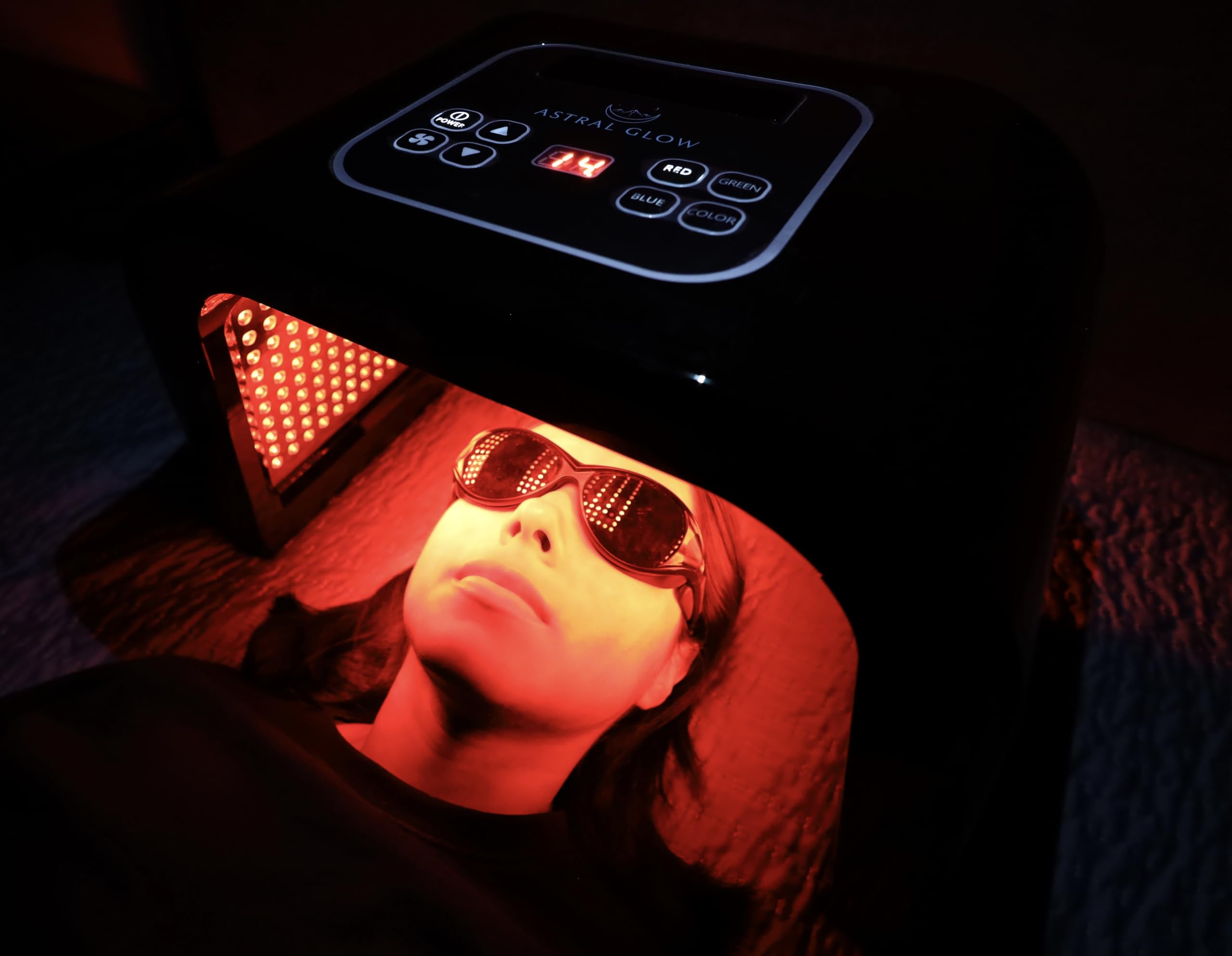 7 Color LED Light Therapy Face Mask - Professional Esthetician & Home Skin Care Device for Acne, Wrinkles & Anti-Aging | Spa, Salon & At-Home Facial Treatment | Black Beauty Machine for Face Rejuvenation