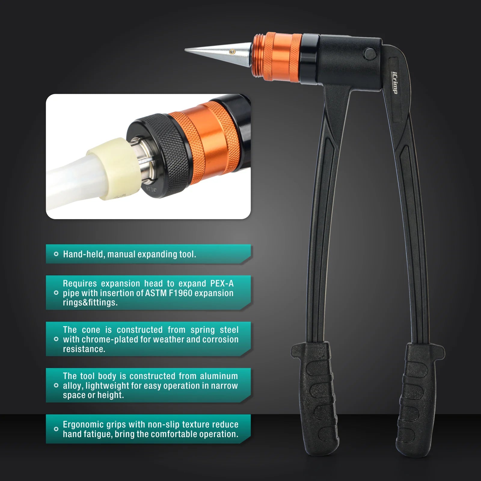 Professional PEX Expansion Tool Kit with 1/2