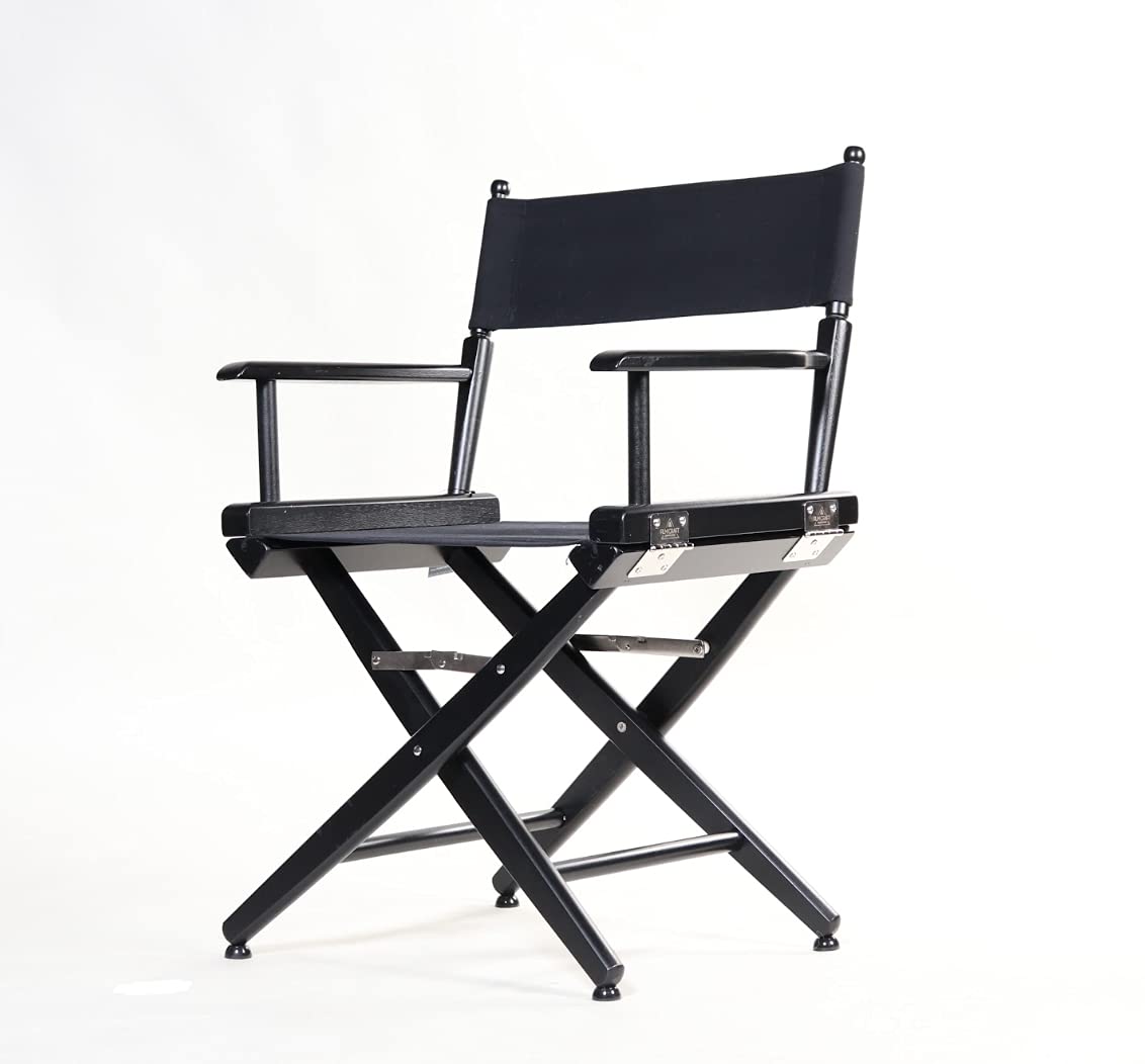 Filmcraft Short Black Folding Chair with Carry Bag - Portable Compact Seat for Camping, Picnics, Beach, and Outdoor Events
