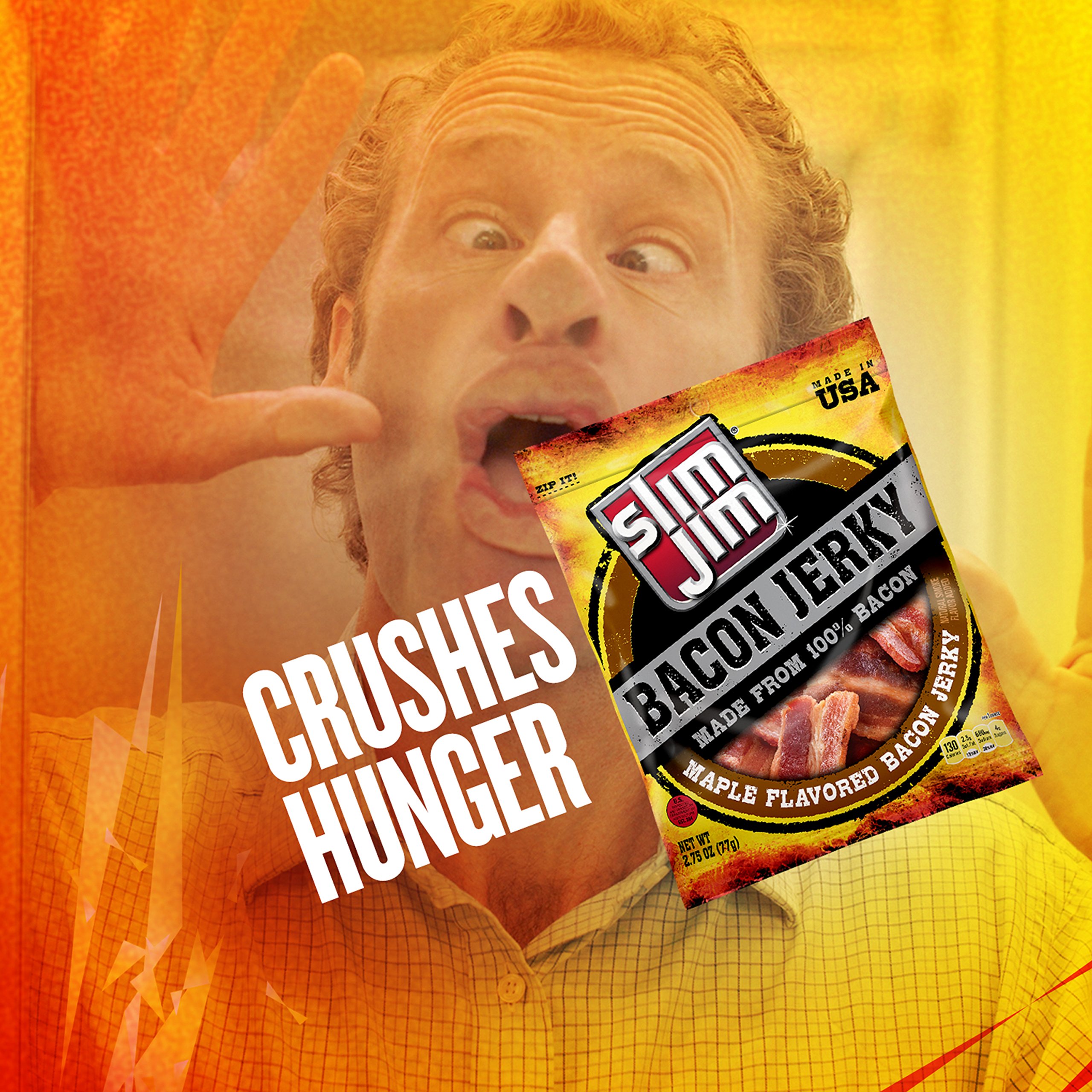 Slim Jim Bacon Jerky - Maple Flavor Meat Snacks (2.75 OZ) | High Protein, Low Carb Keto-Friendly Snack for School, Work, Travel & Outdoor Activities | Gluten-Free On-the-Go Food for Adults & Kids